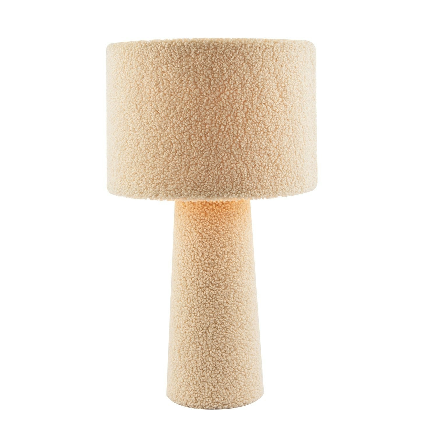 Rackhams Cream Designer Table Lamp With Wool Base And Shade With Inner Lining