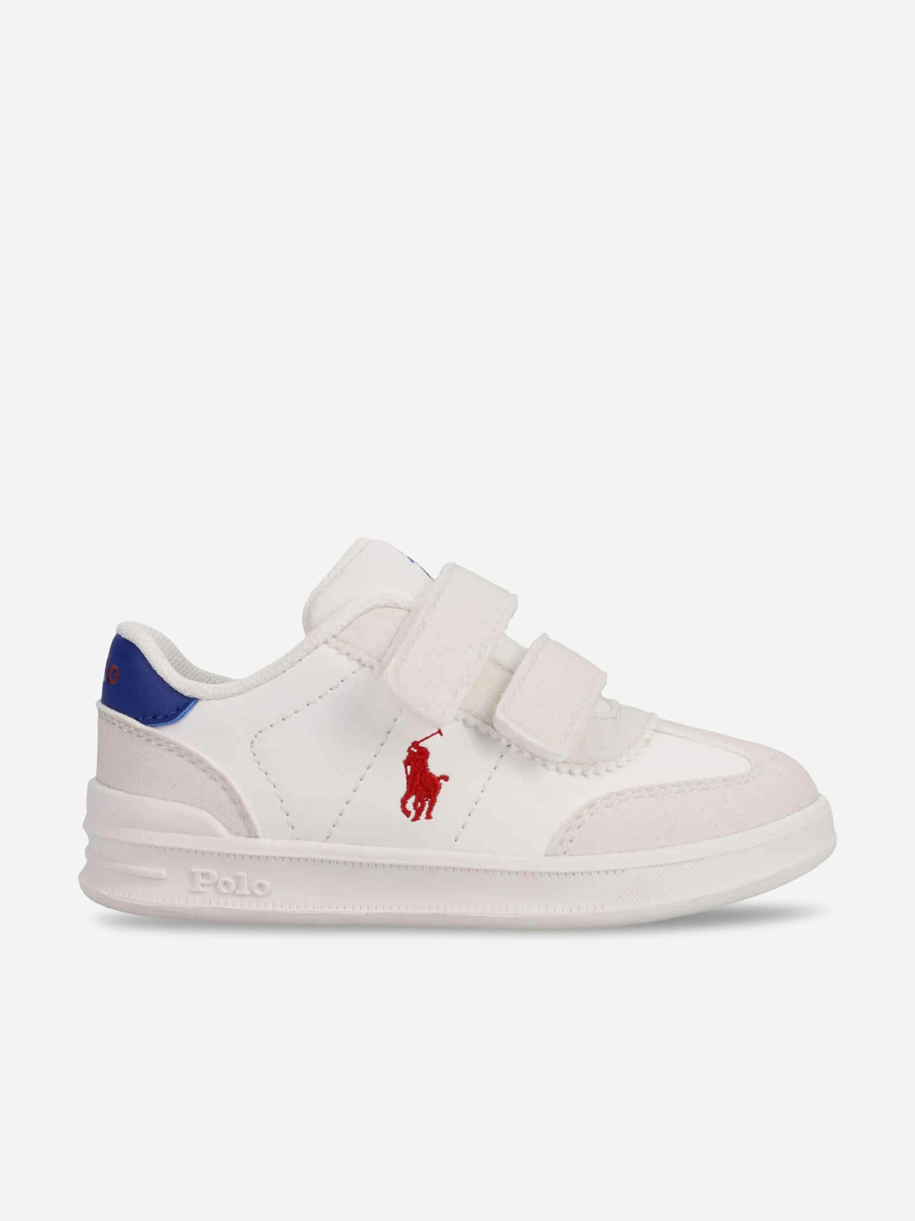 Ralph Lauren Kids Boys White Hollis Ez Trainers In - Eu 33 Uk 2 Us 2.5