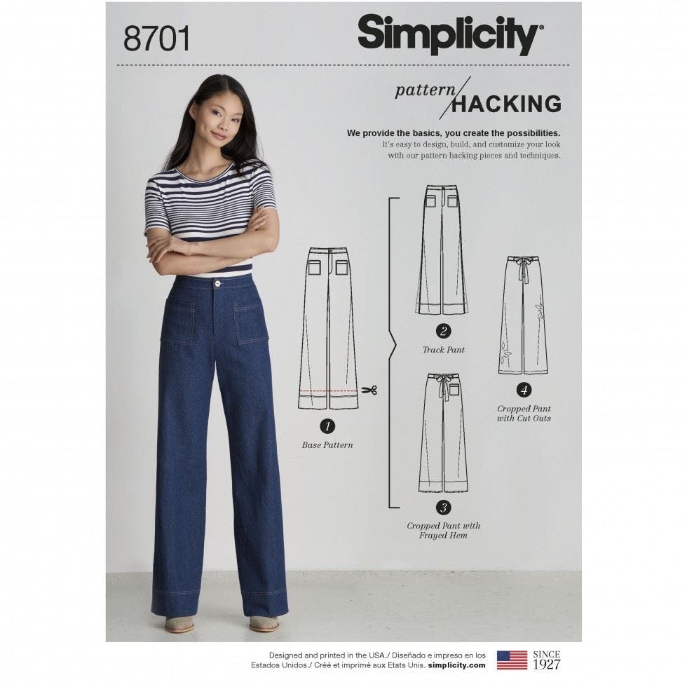 Simplicity Women's Sewing Pattern 8701, Trousers For H5 (6-8-10-12-14) - Intermediate - U5 (16-18-20-22-24)