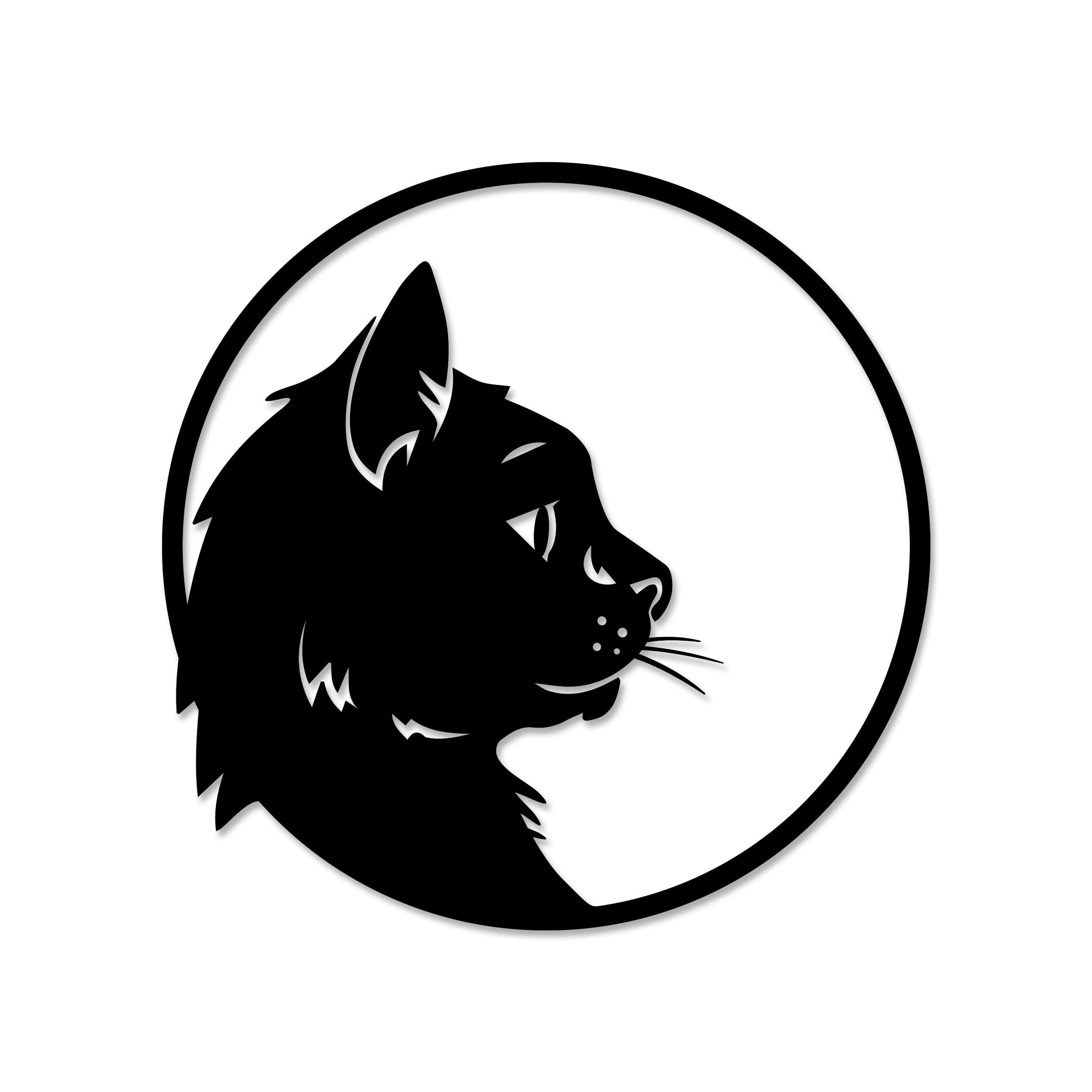Decortie Black Modern Metal Wall Art Home Ornament Cat Decorative Minimalist Design Hanging Wall Sculpture,
