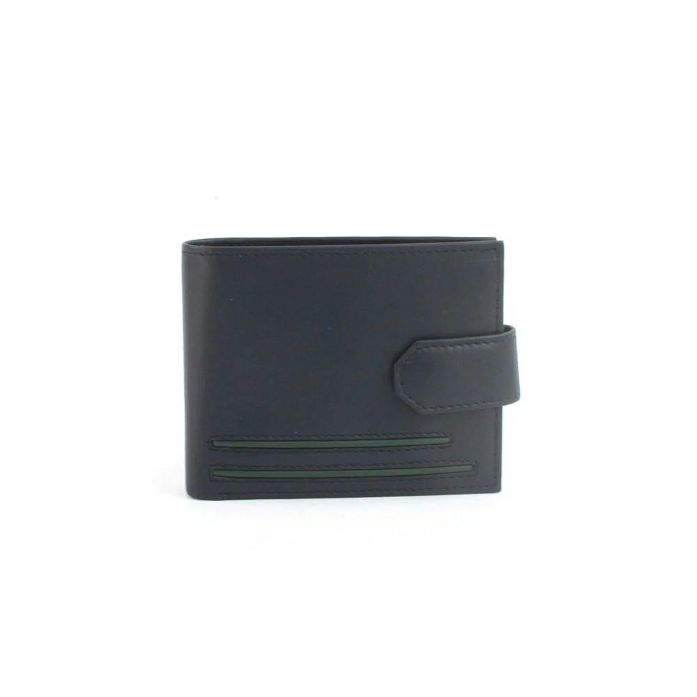 Eastern Counties Leather Unisex Green Adult Grayson Bi-Fold Leather Contrast Piping Wallet - Navy/ - Navy/ - One Size - 100% Leather