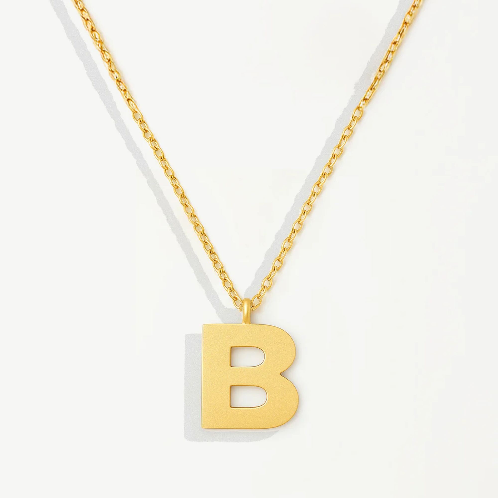 Muchv Gold Initial Pendant Necklace - B