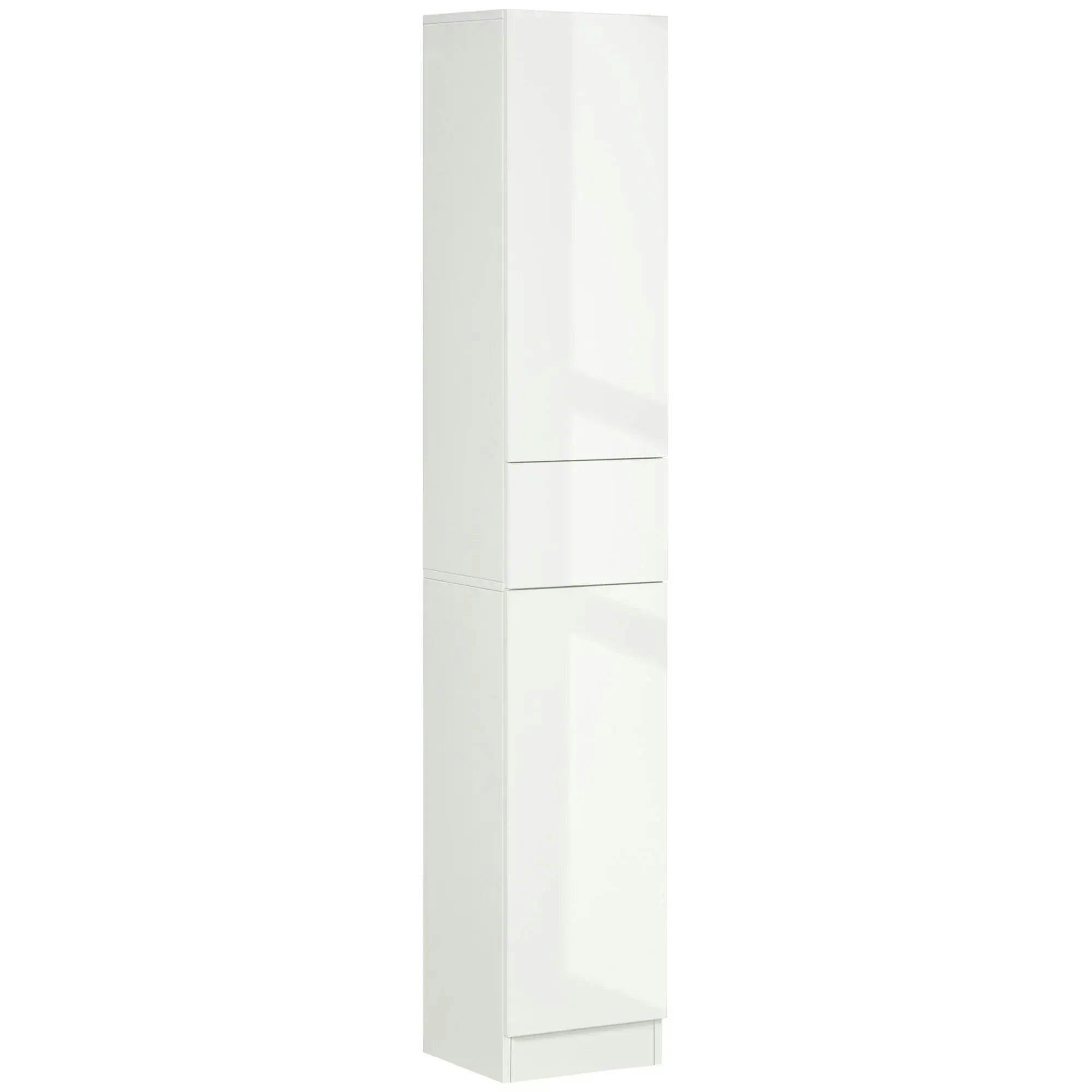 B&Q - High Gloss Tall Bathroom Cabinet With Adjustable Shelves White - Image 6