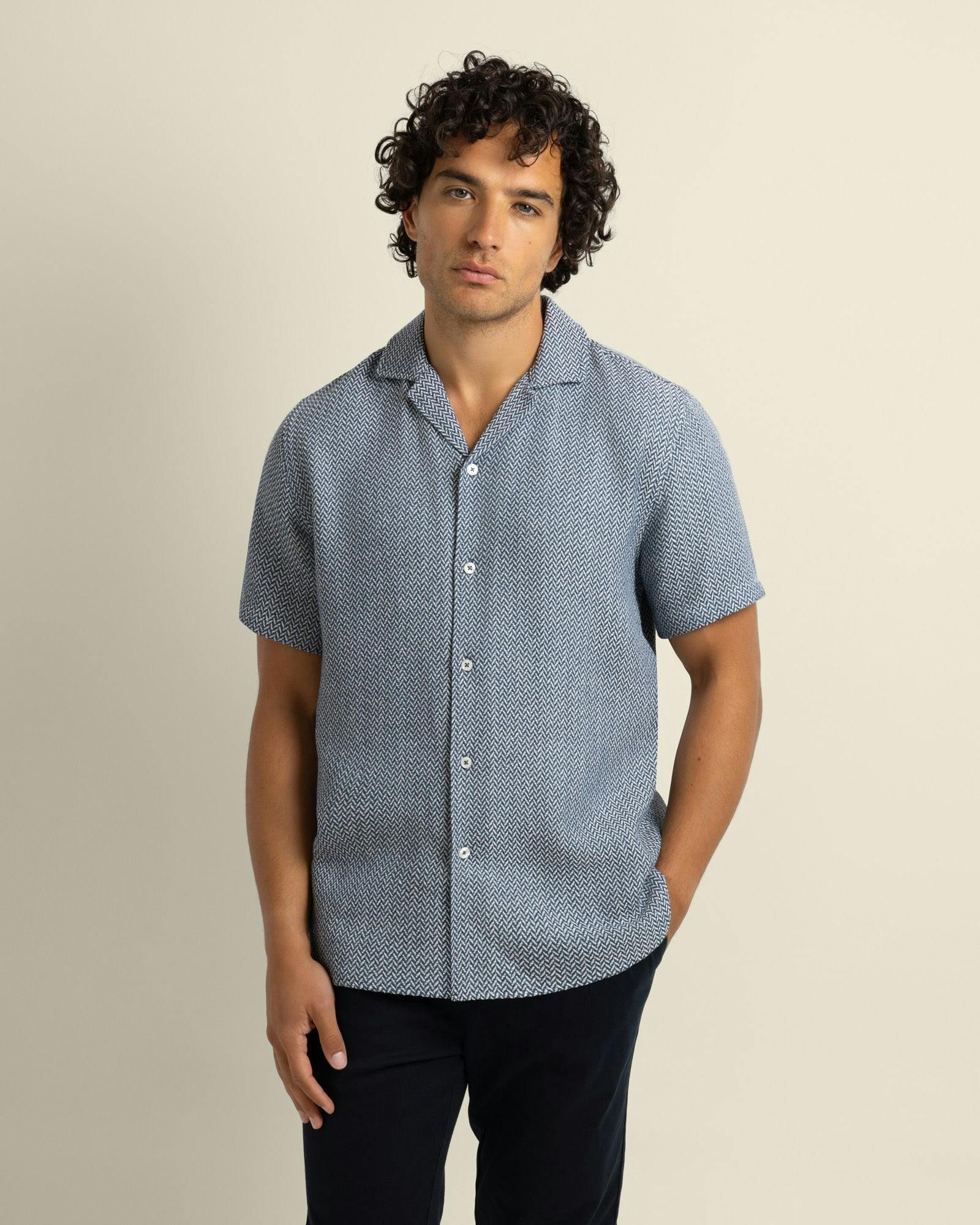 Mens Chevron Short Sleeve Shirt - - Image 3