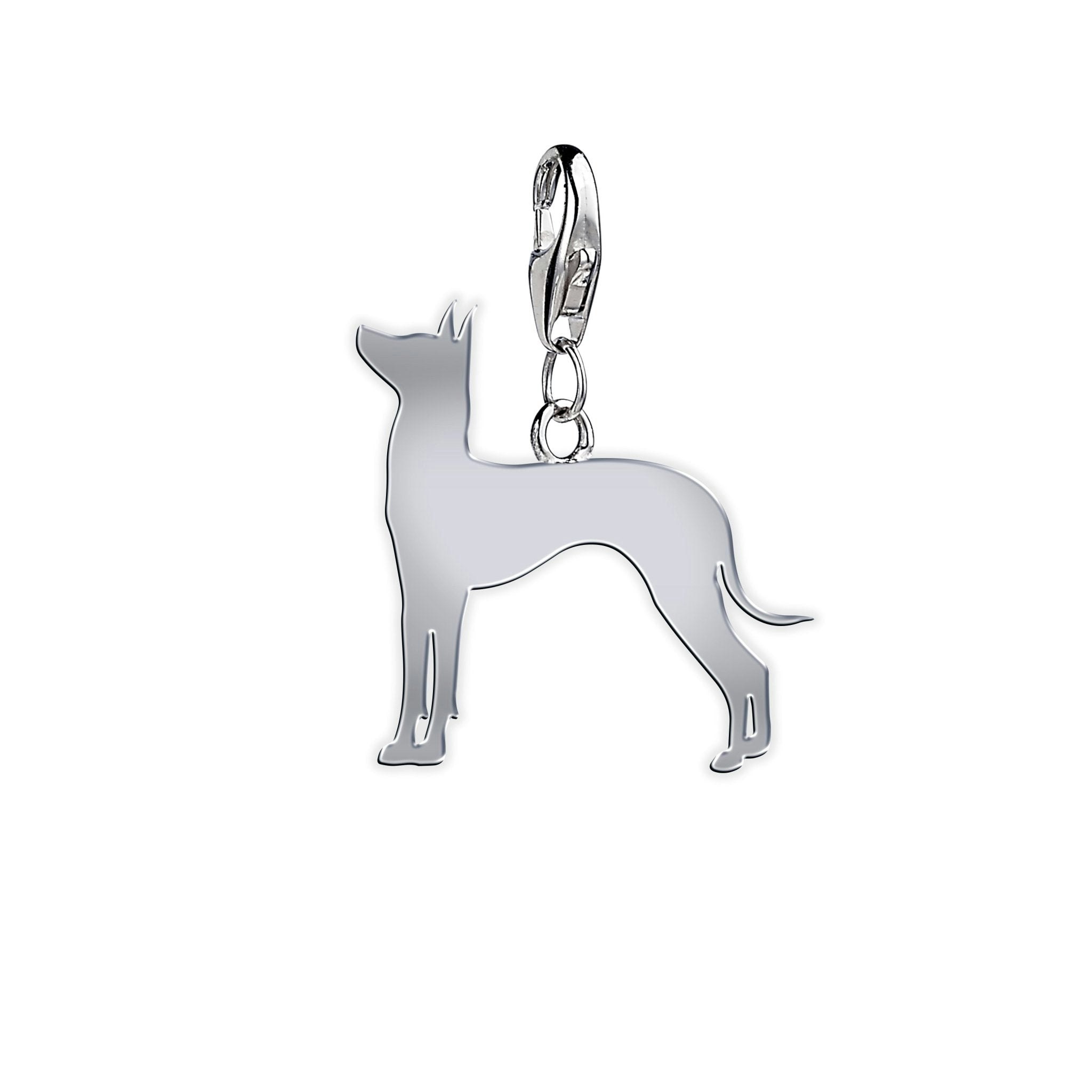 Mylee London Silver Mexican Hairless Dog Silhouette Charm - No - Clip On Charm