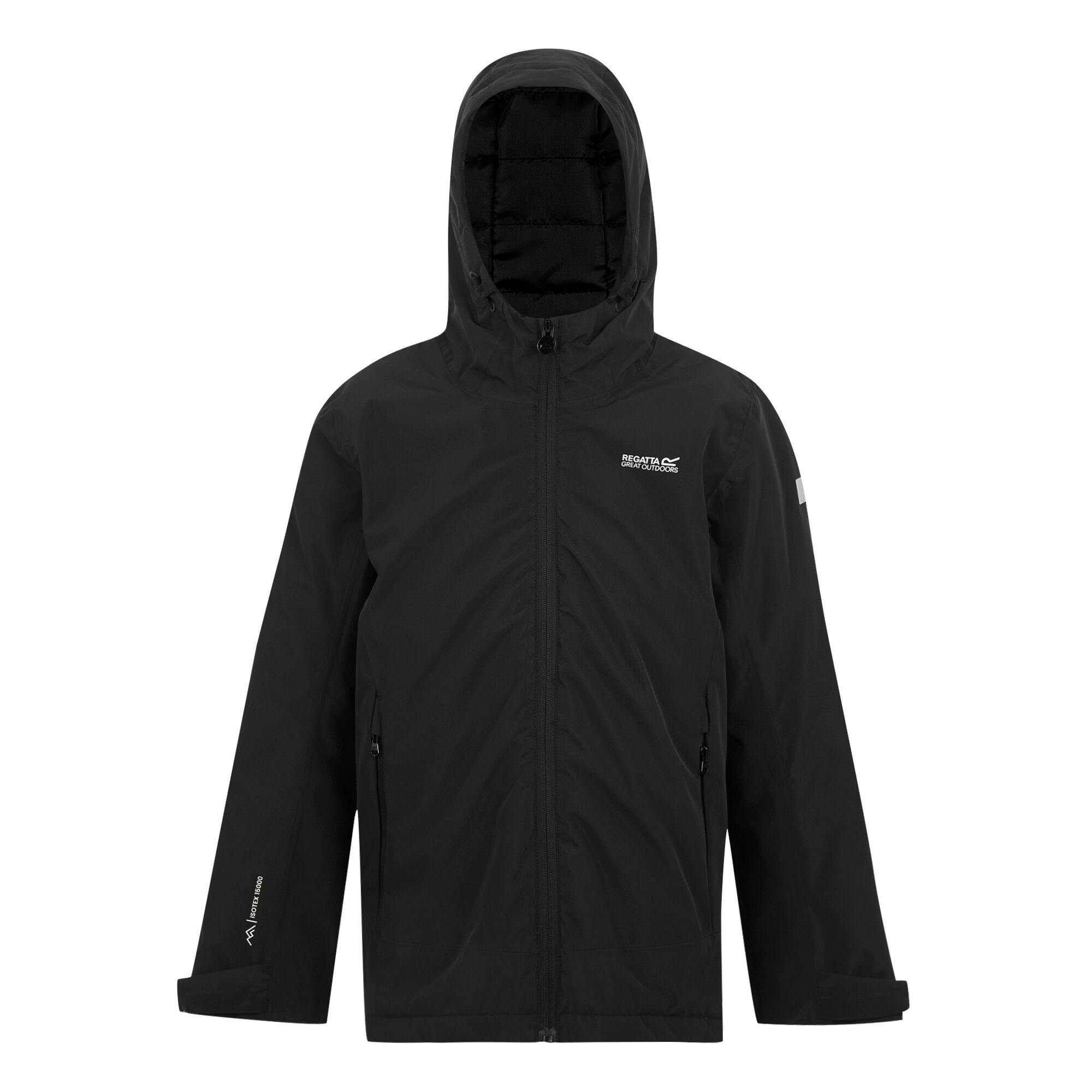 Regatta Black Kids Frelton Waterproof Jacket - 9-10 Years - 100% Polyester