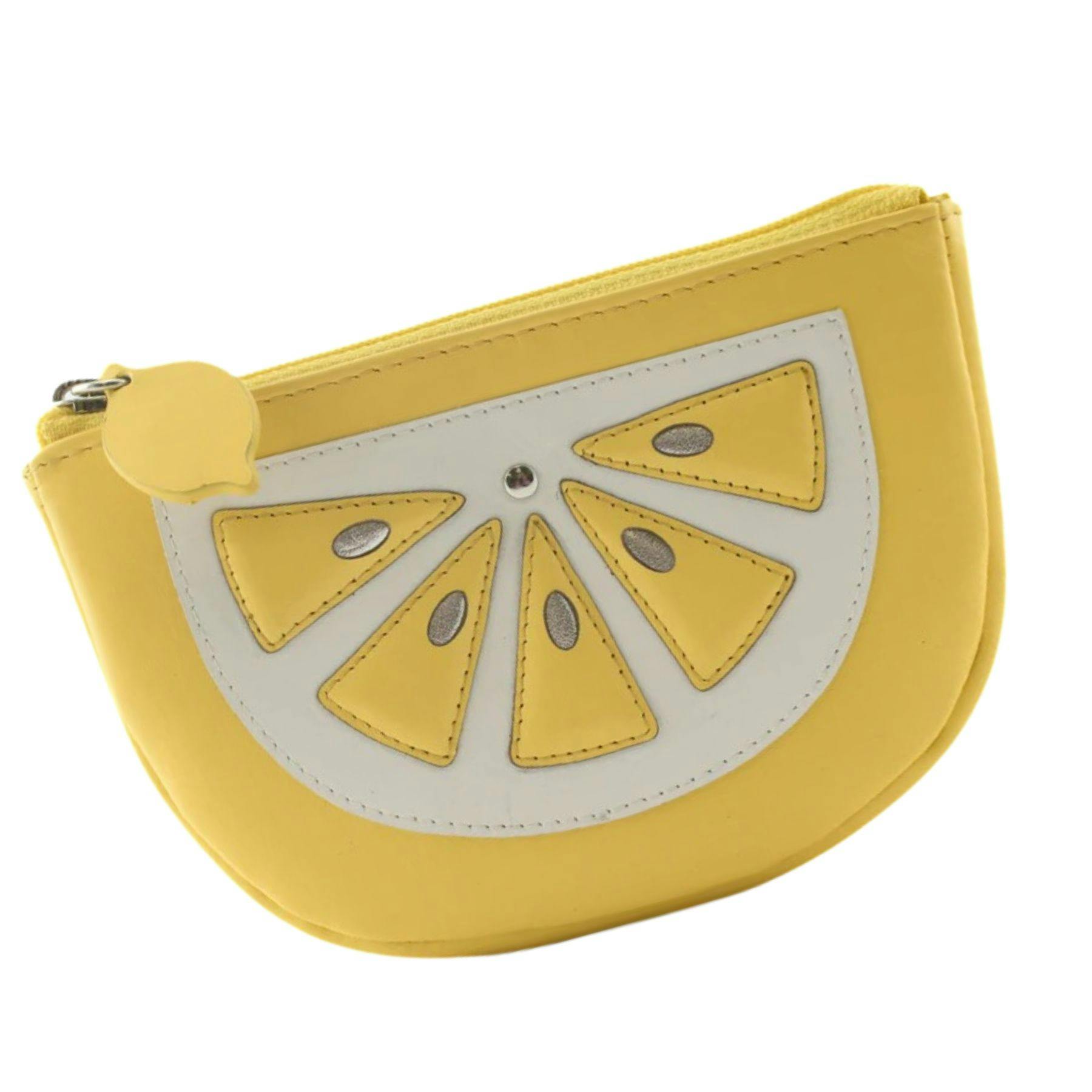Mala Leather Yellow/White Sorrento Lemon Shaped Leather Coin Purse - One Size - Lemon - Leather