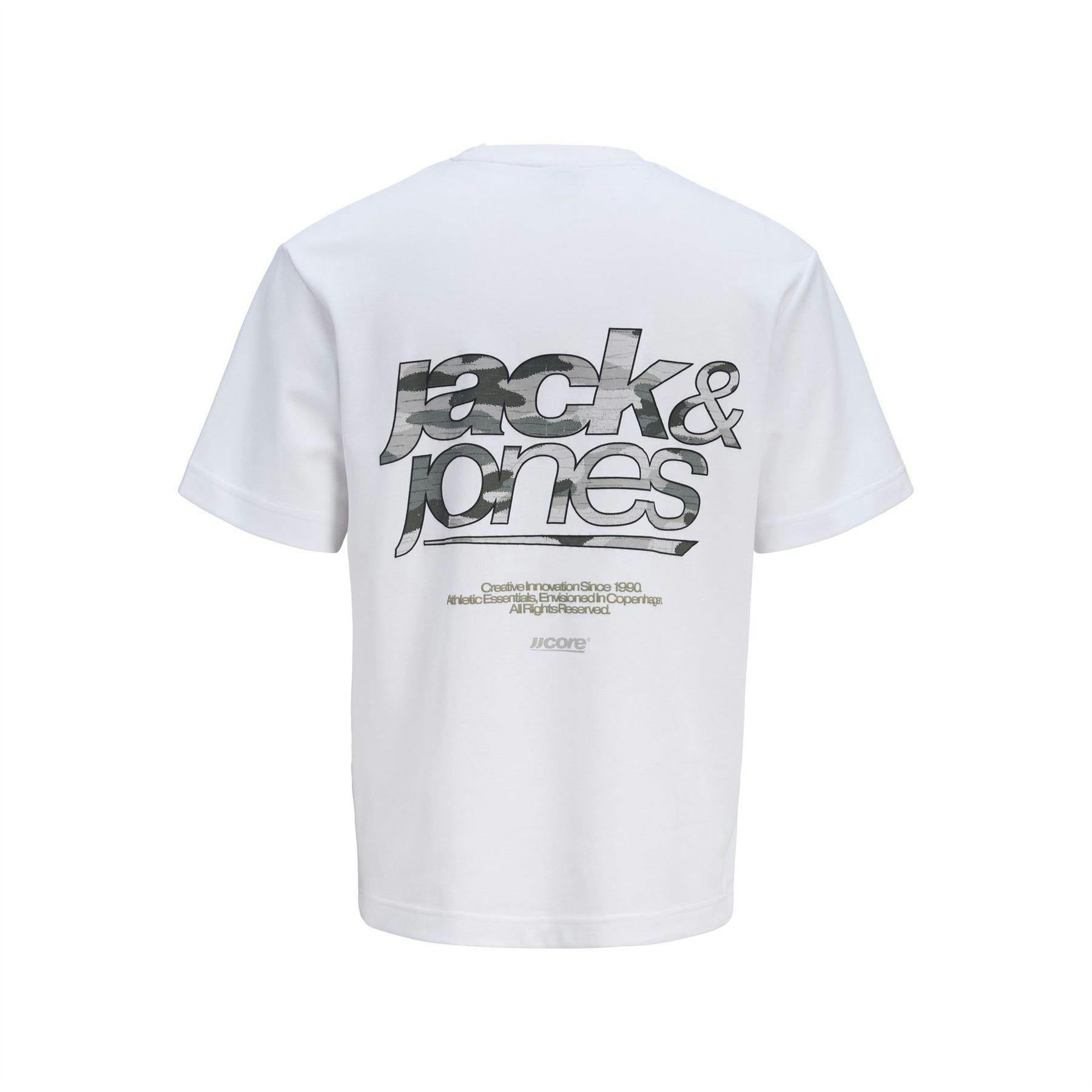 Jack And Jones Men's White Logo T-Shirt - Bright - Xxl - Bright - 100% Cotton