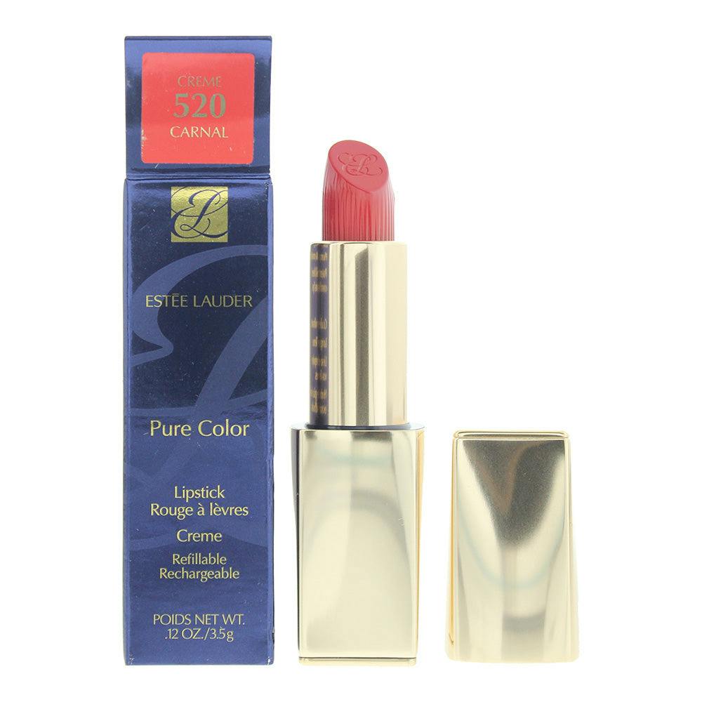 Estee Lauder Pure Color Creme Lipstick - 520 Carnal By For Women - 0.12 Oz Lipstick (Refillable) - Image 4