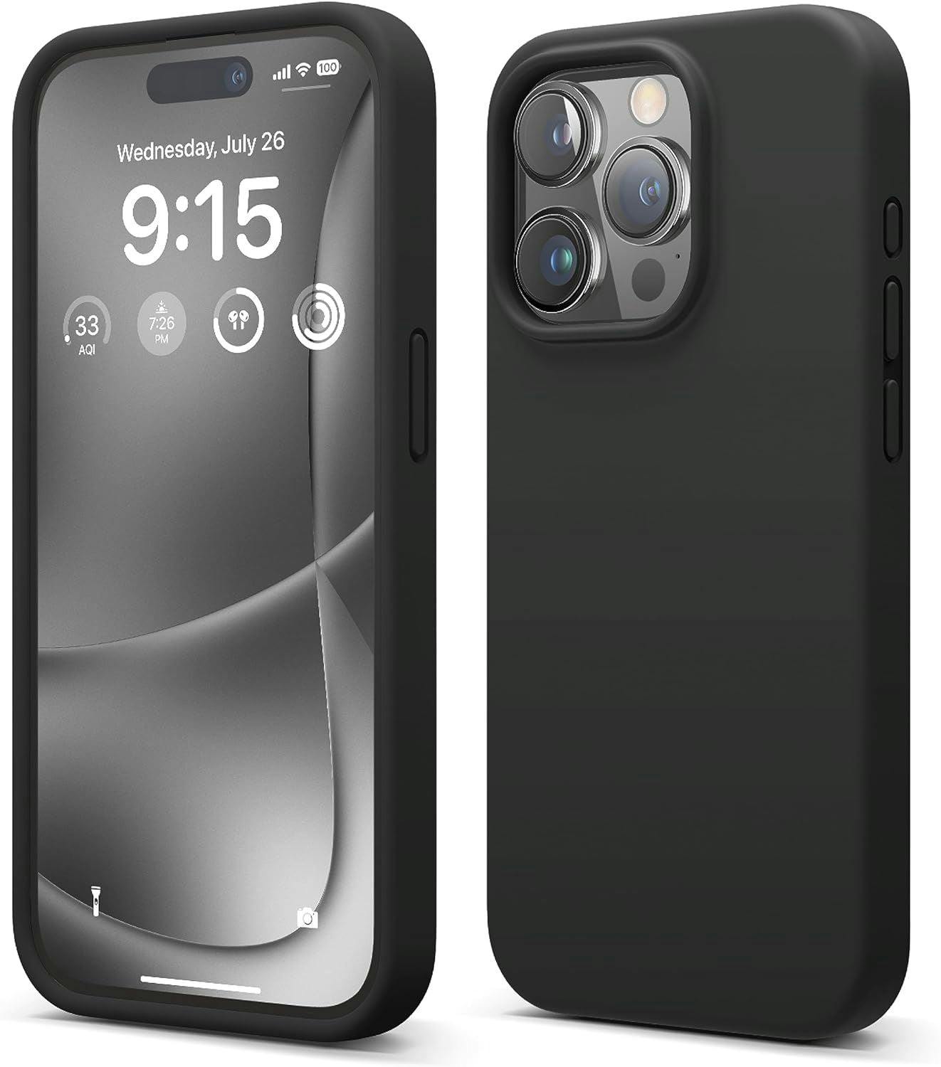 Bmw Black Signature Liquid Silicone Case For Iphone 15 Pro 6.1" - Bmhmp15lsilbk2