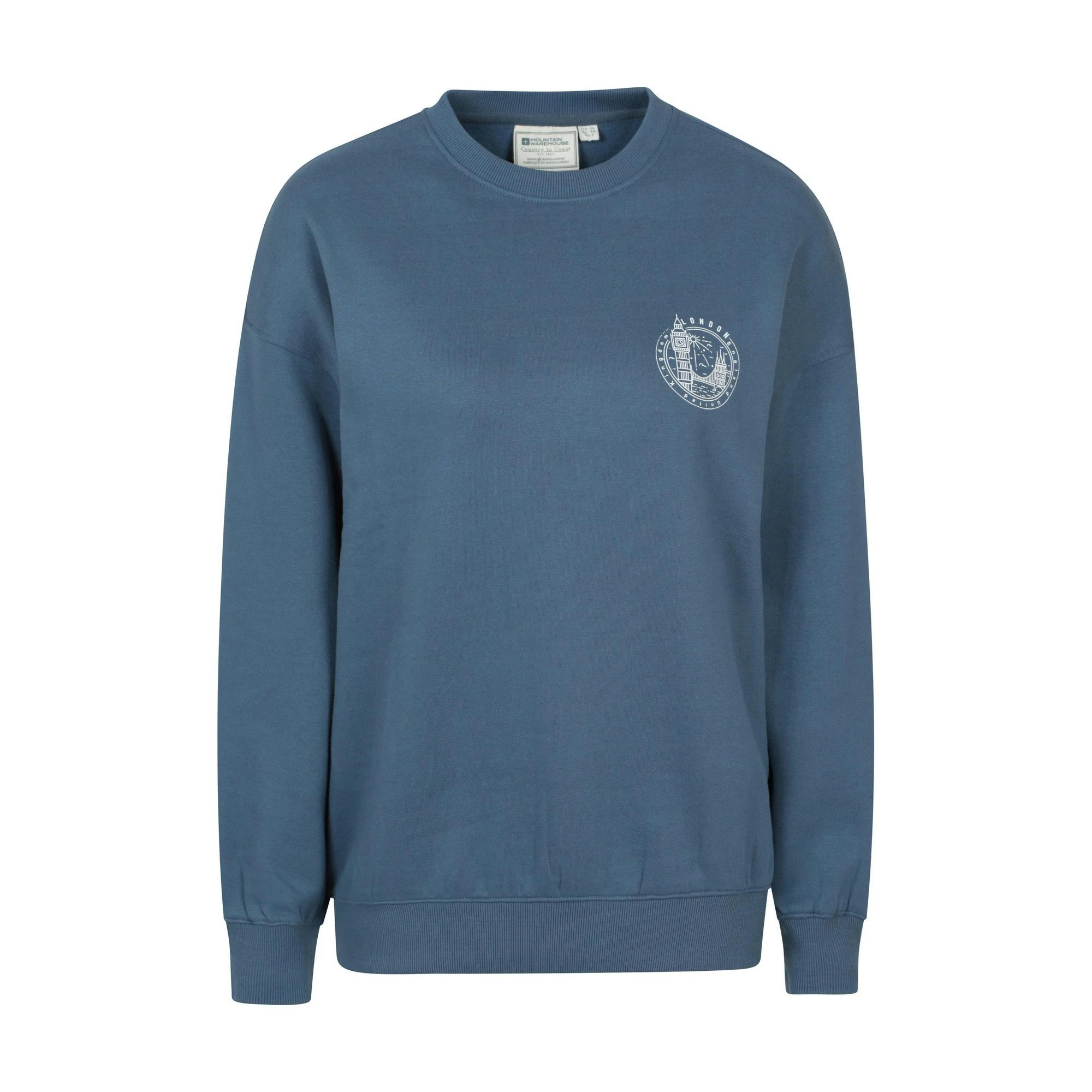 Mountain Warehouse Women's London Graphic Sweatshirt - Navy - 18 Uk - Navy - 60% Cotton/40% Polyester