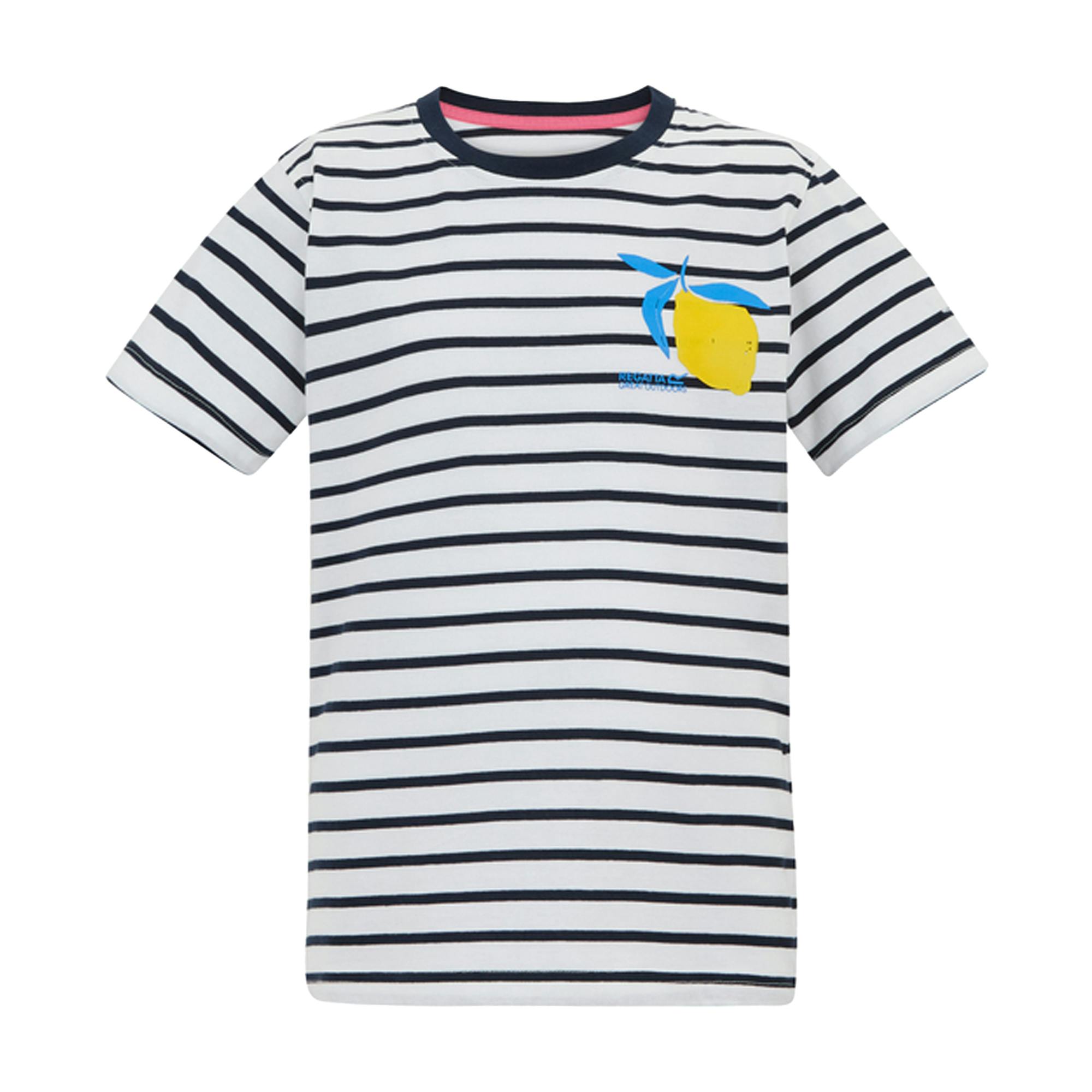 Regatta White Kids Bosley Stripe T-Shirt - /Navy - 11-12 Years - /Navy - 100% Cotton