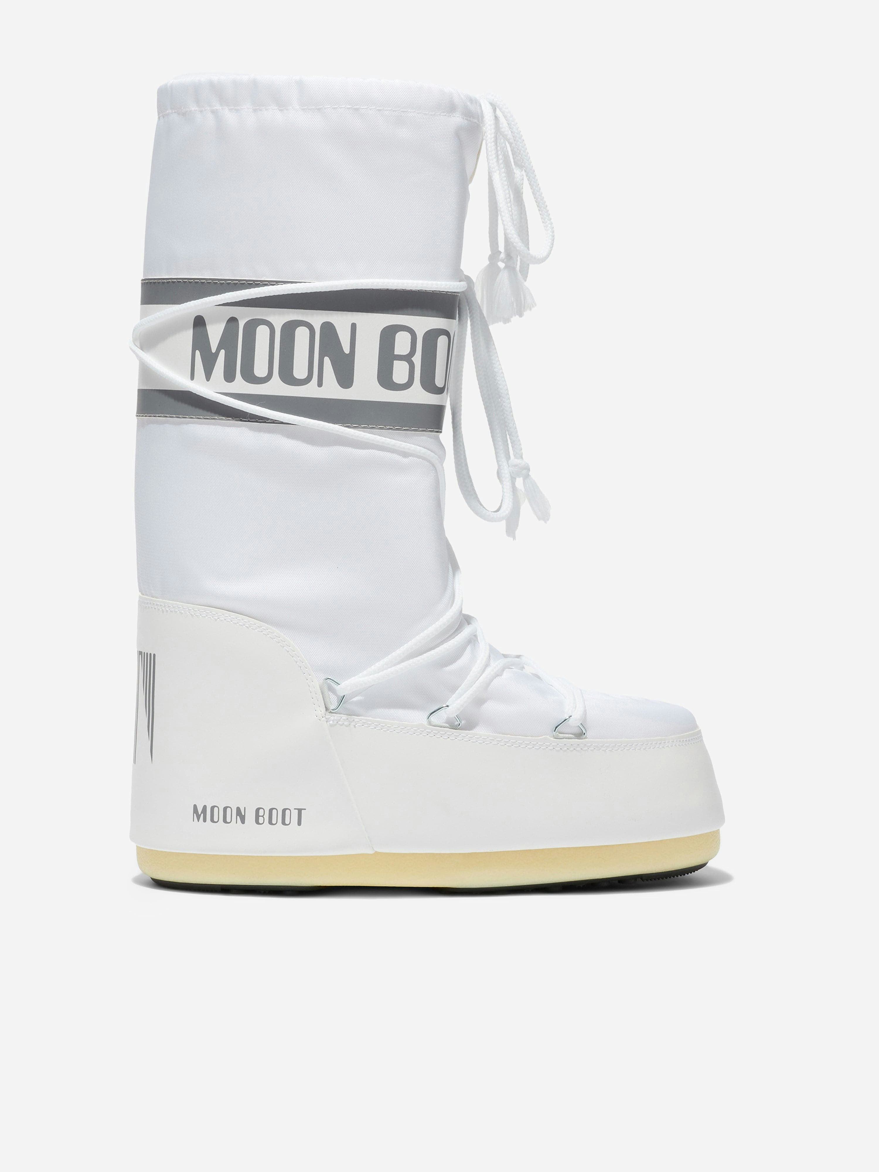 Moon Boot Unisex Kids White Kids Icon Boots In - Eu 35 - 38 Uk 2.5 - 5