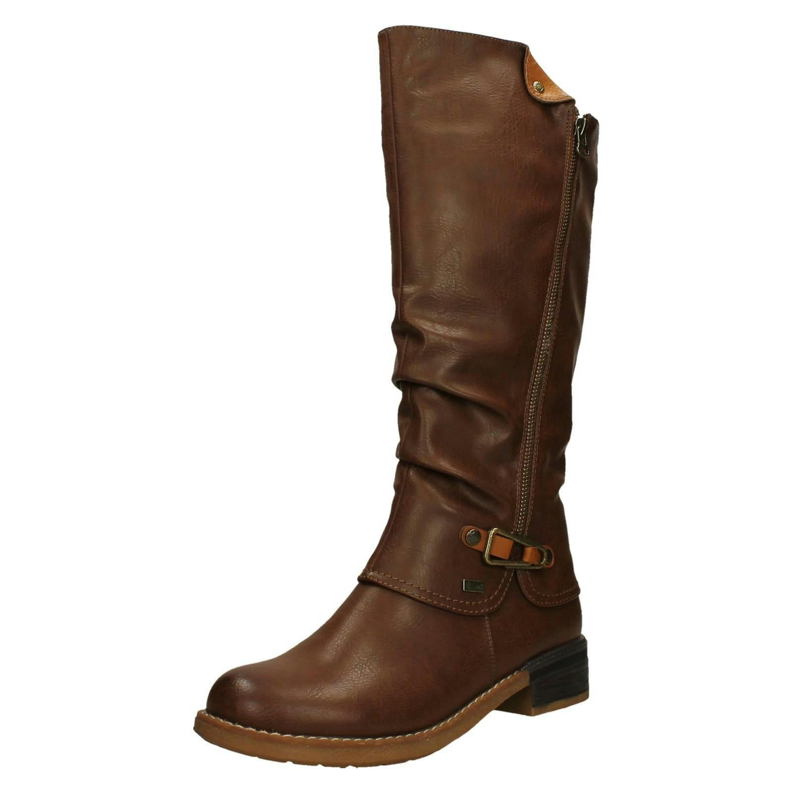 Rieker Women's Brown Knee High Boots Warm Lining With Tex 94652 - 22 - Uk 5