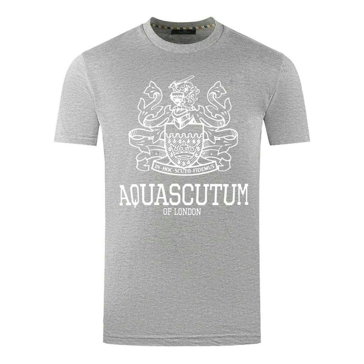 Aquascutum Men's Grey London Aldis T-Shirt - S - 100% Cotton
