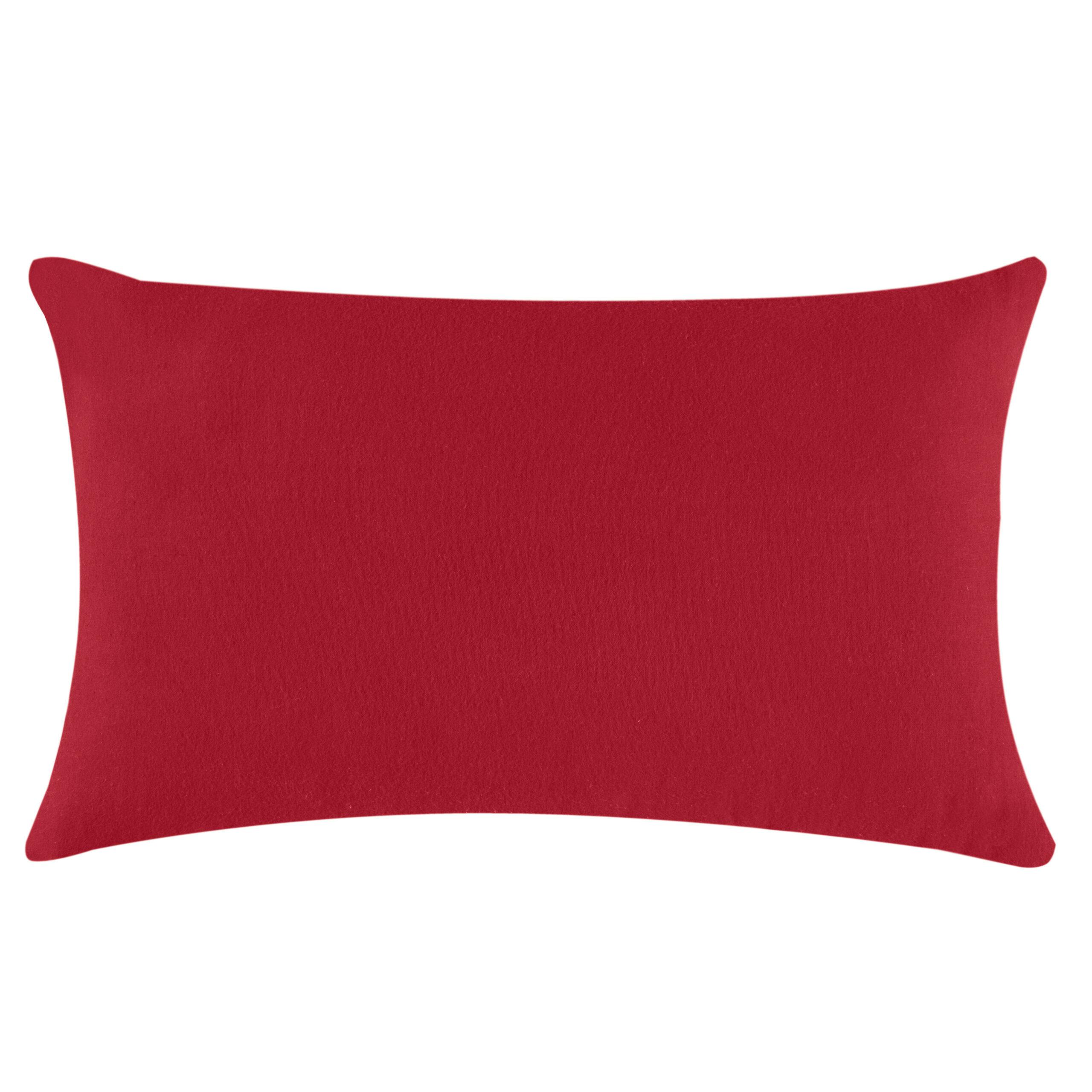 Rackhams Red 100% Brushed Cotton Flannelette Pillowcase Pair - Pillow Case (50 X 75Cm)