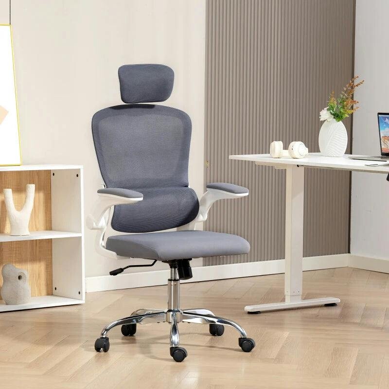 Portland Office Chair - High Back Swivel Desk Chair - Grey - Mesh - Image 4