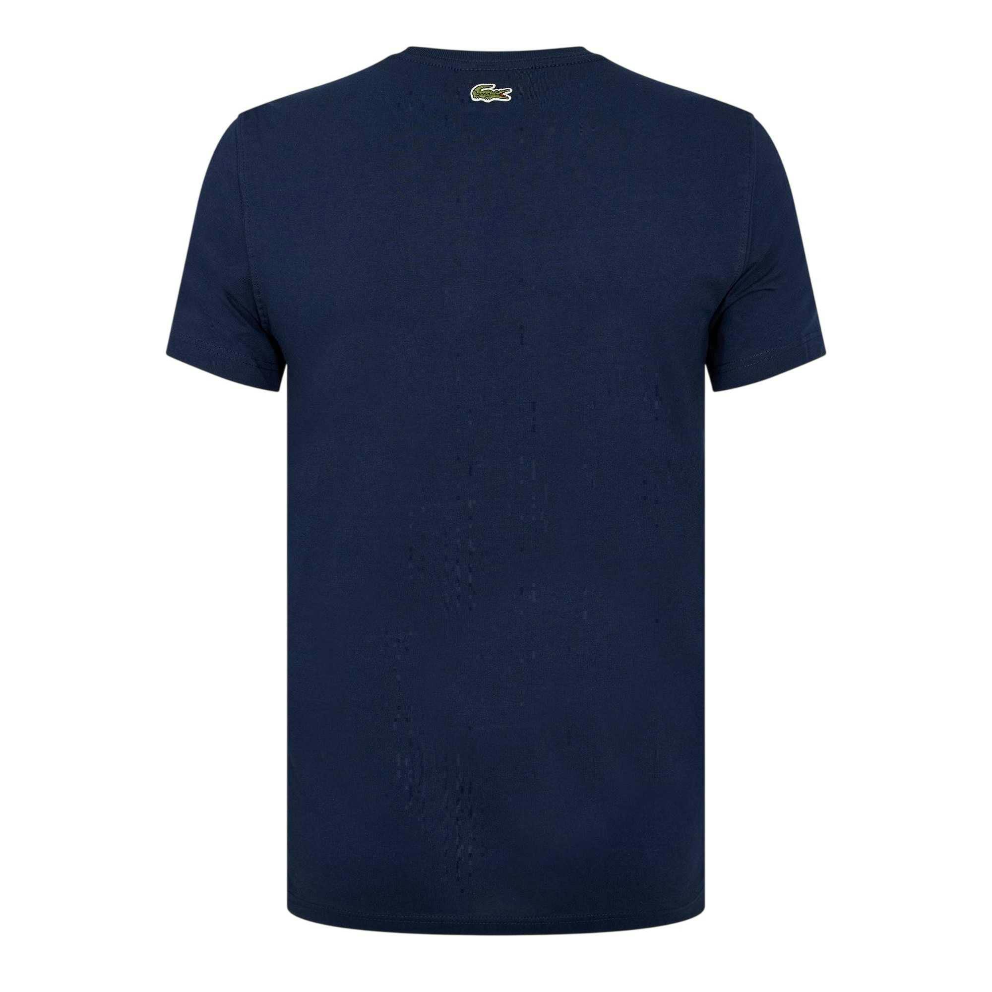 Lacoste Men's Blue Paris Logo T-Shirt - Navy - S - Navy - 100% Cotton