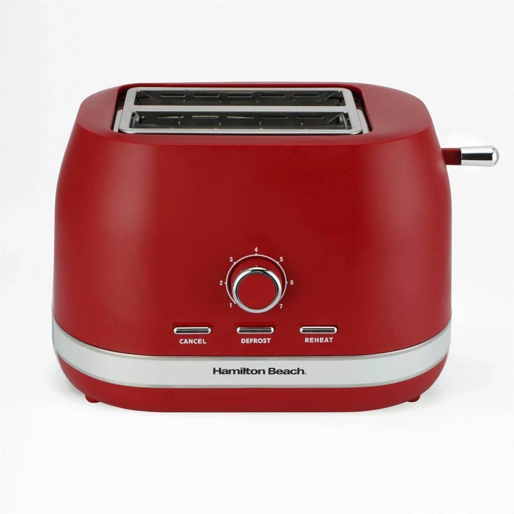 Hamilton Beach Ella 2-Slice Toaster 800W Wide Slots 7 Browning Levels Matte Red - Image 4