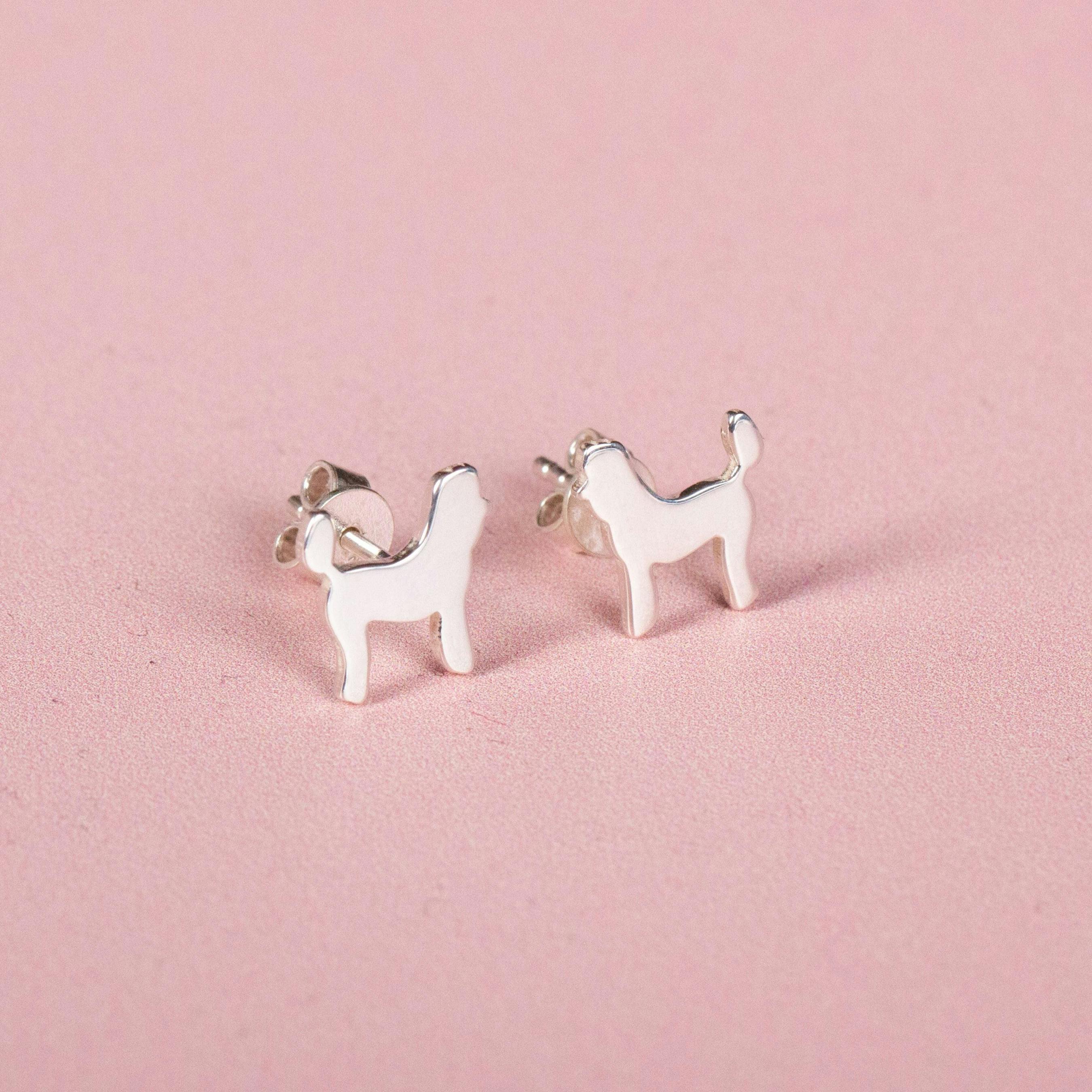 Mylee London Silver Poodle Stud Earrings - Yes