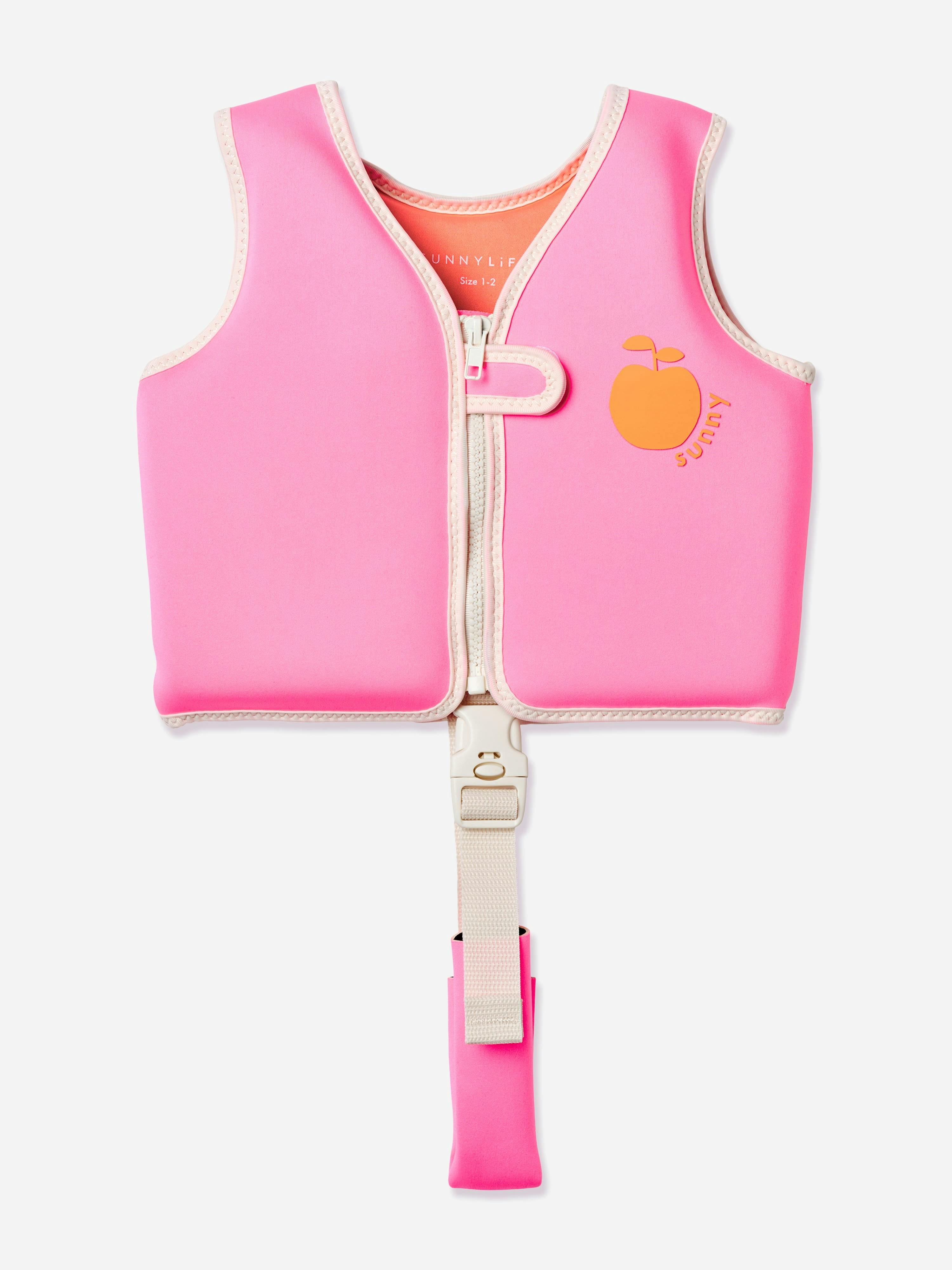 Sunnylife Girls Peach/Pink Poppy The Swim Vest In - 1 - 2 Yrs