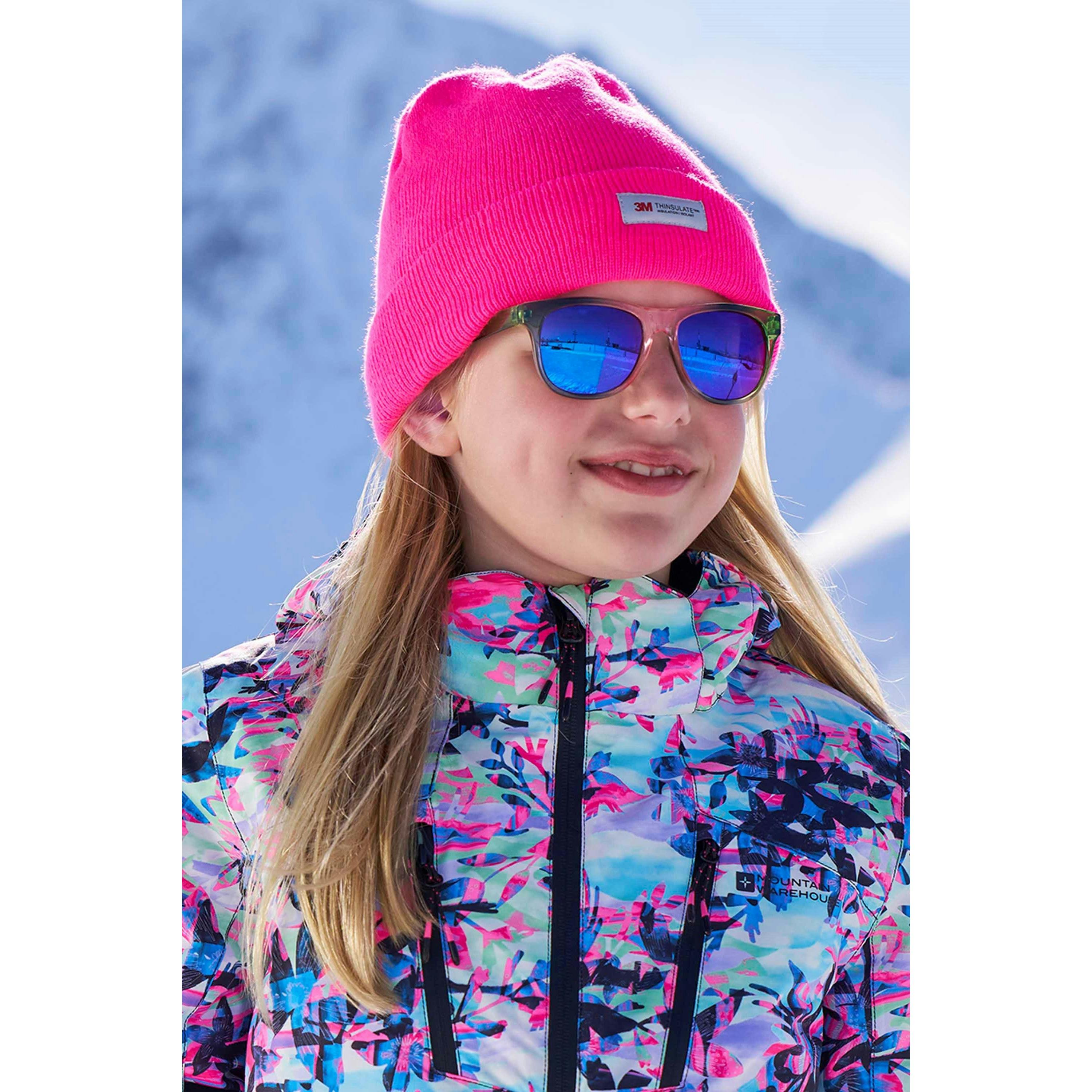 Mountain Warehouse Pink Kids Knitted Thinsulate Beanie - Bright - M - Bright - 100% Acrylic