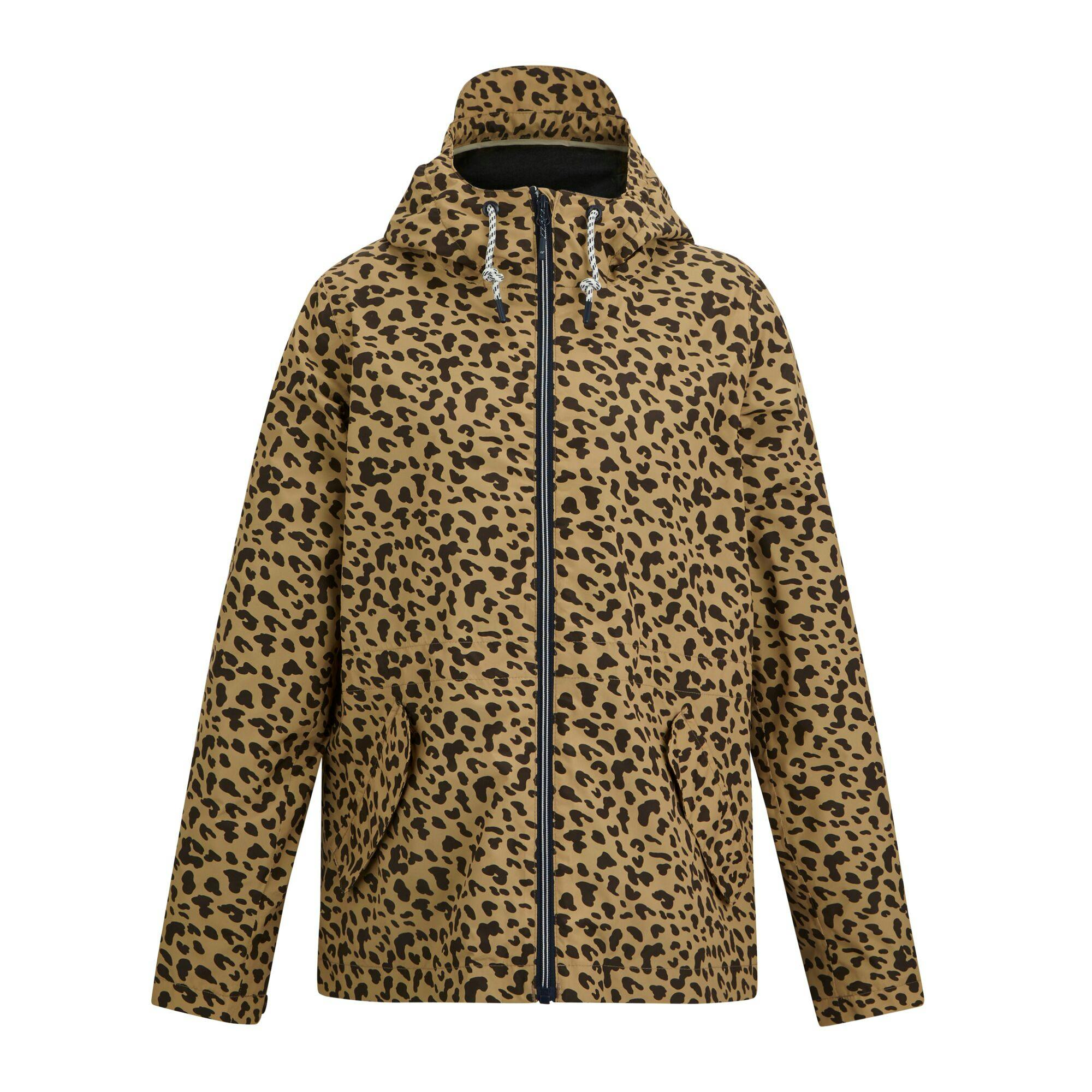 Regatta Women's Bayletta Leopard Print Waterproof Jacket - Multicoloured - 26 Uk - Multicoloured - 62% Polyester/38% Recycled Polyester