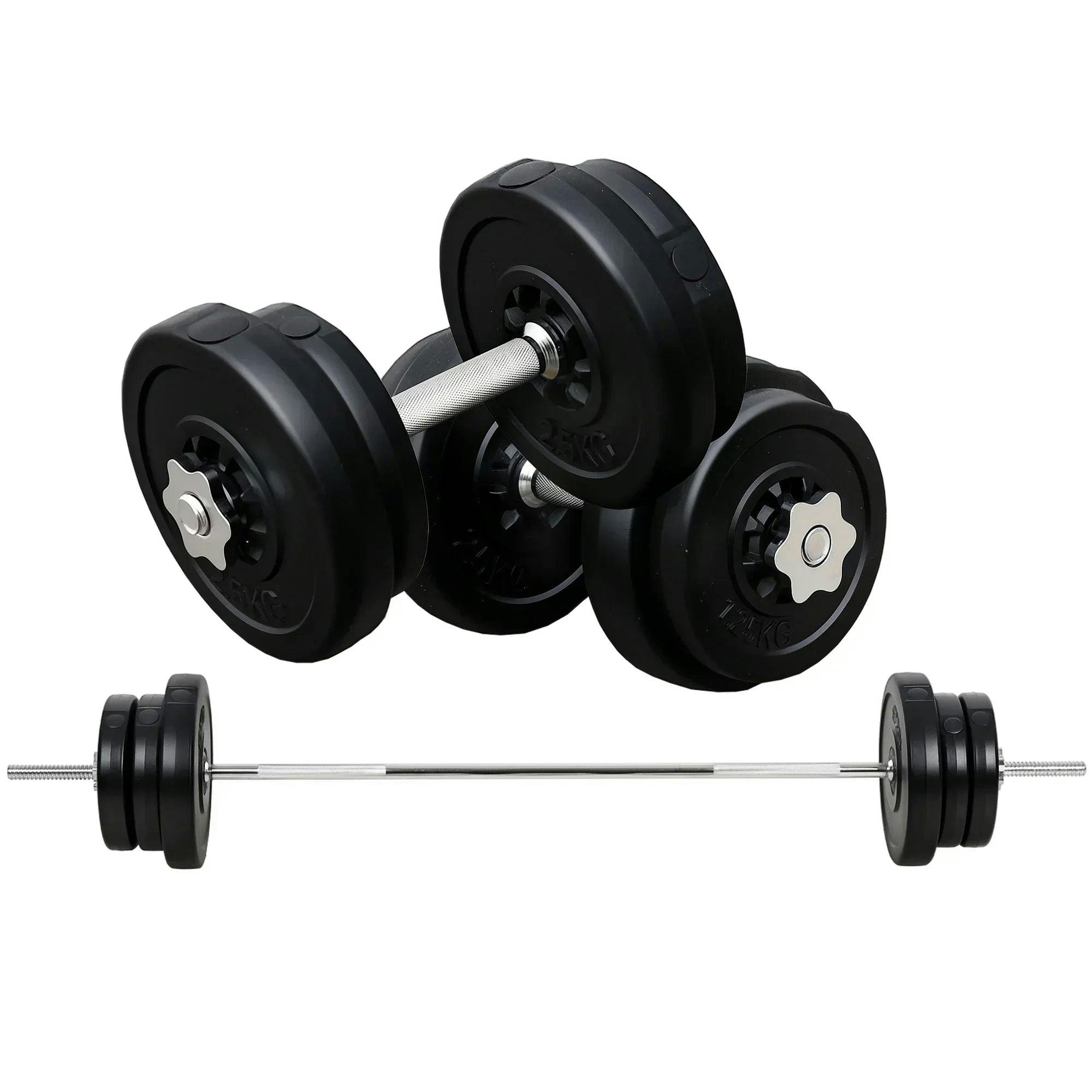 Homcom Dumbbell And Barbell Set With 65Kg Adjustable Weights, For Home Gym - Image 6