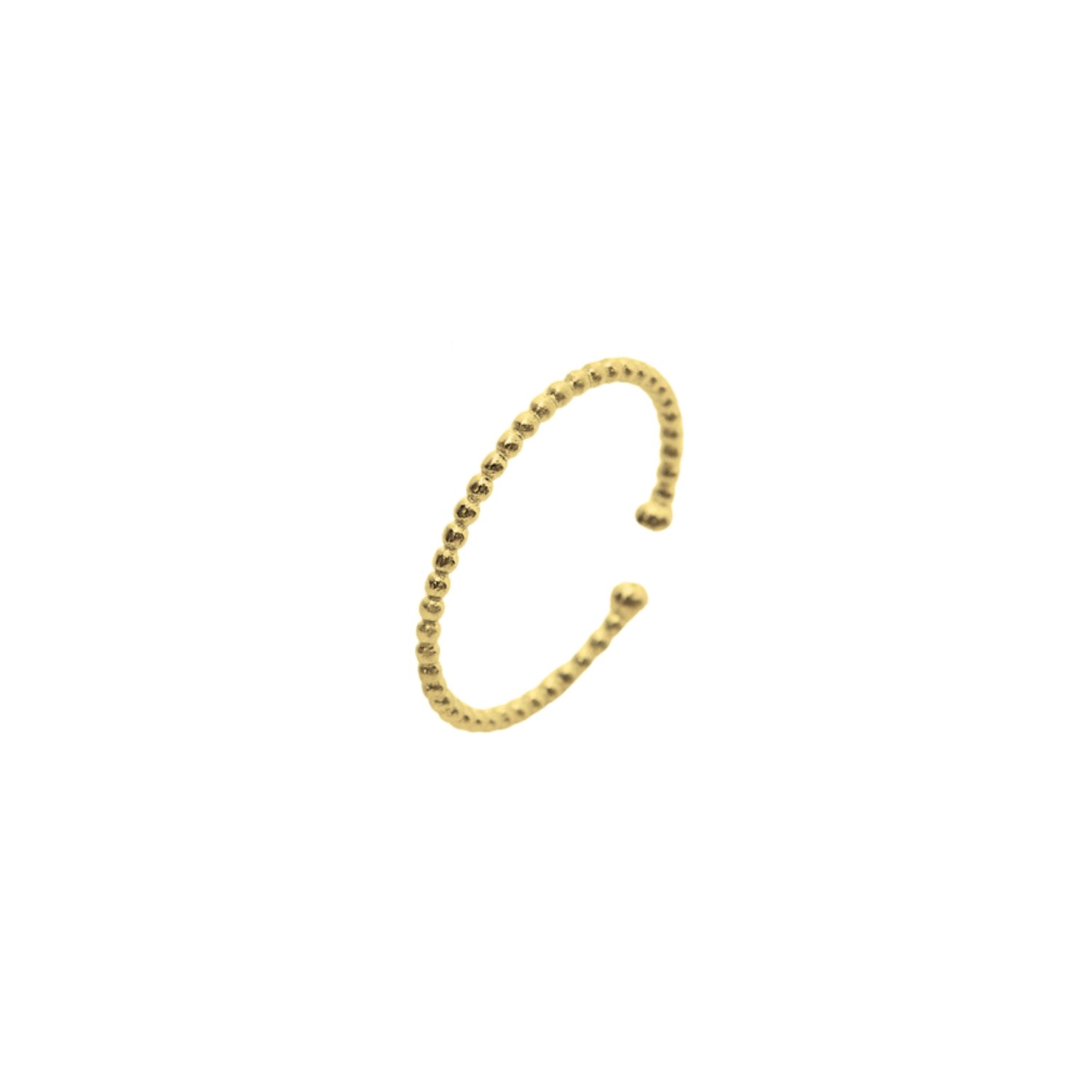 Spero London Gold Skinny Layering Adjustable Ring Set - Ball Ring