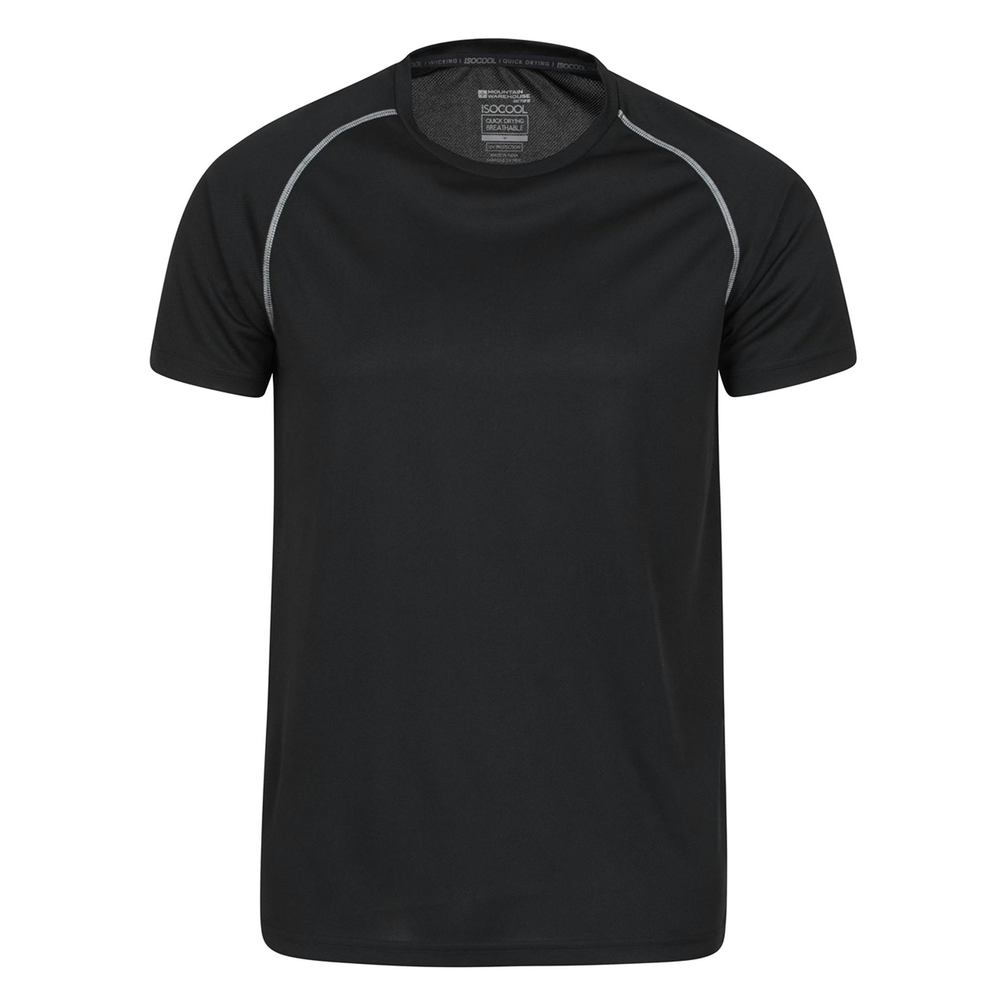 Mountain Warehouse Men's Black Endurance Breathable T-Shirt - Xxl - 100% Polyester