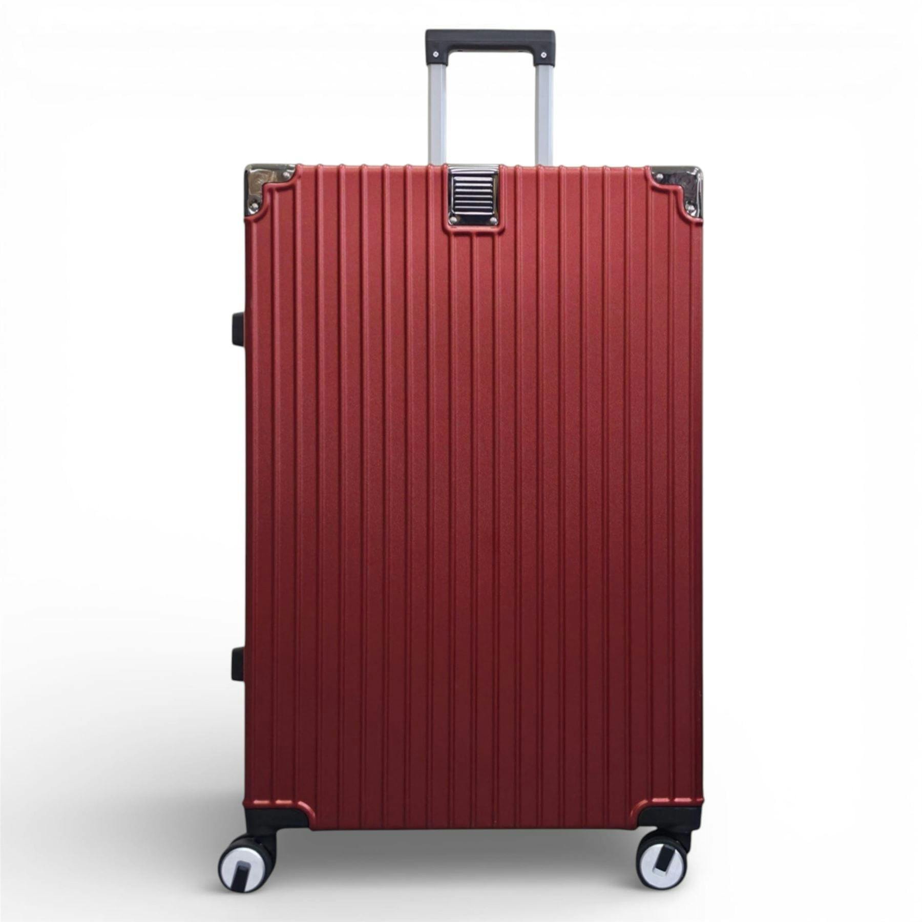 Infinity Luggage Red Hardshell Suitcase Set Robust 8 Wheel Cabin Luggage Suitcases - Large