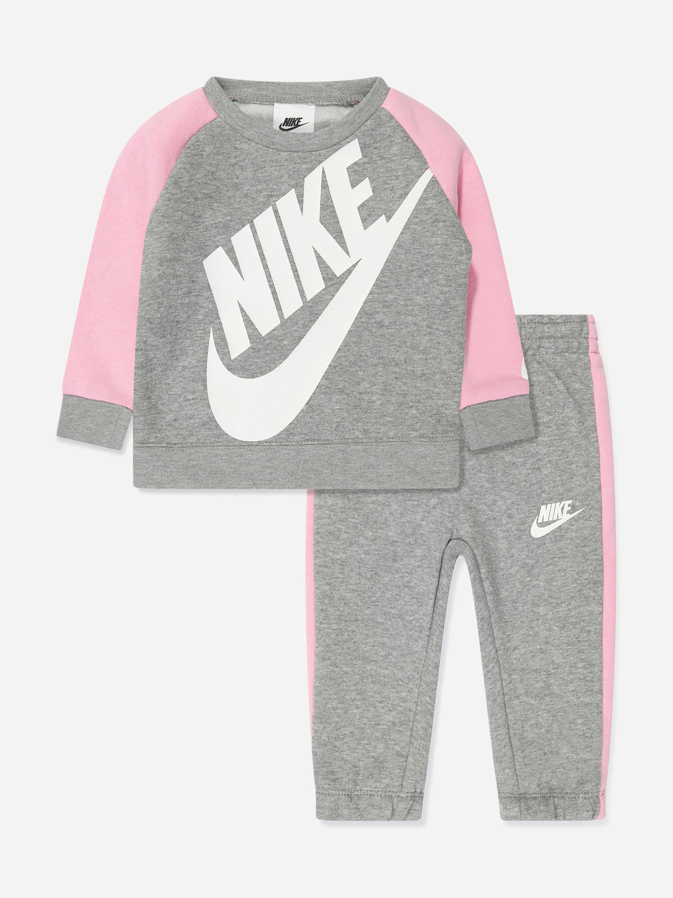Nike Women's Grey Baby Girls Oversized Futura Tracksuit In - 18 Mths