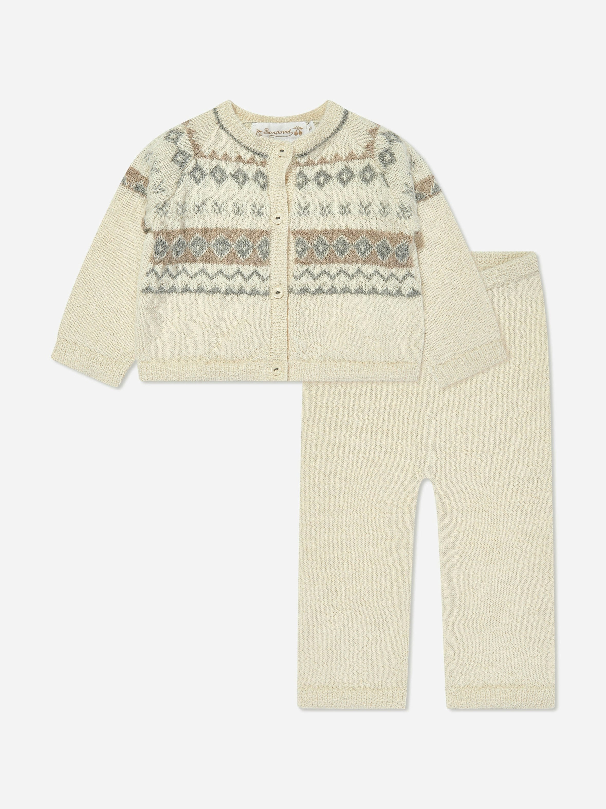 Bonpoint Men's Ivory Baby Boys Griffin Trouser Set In - 3 Mths