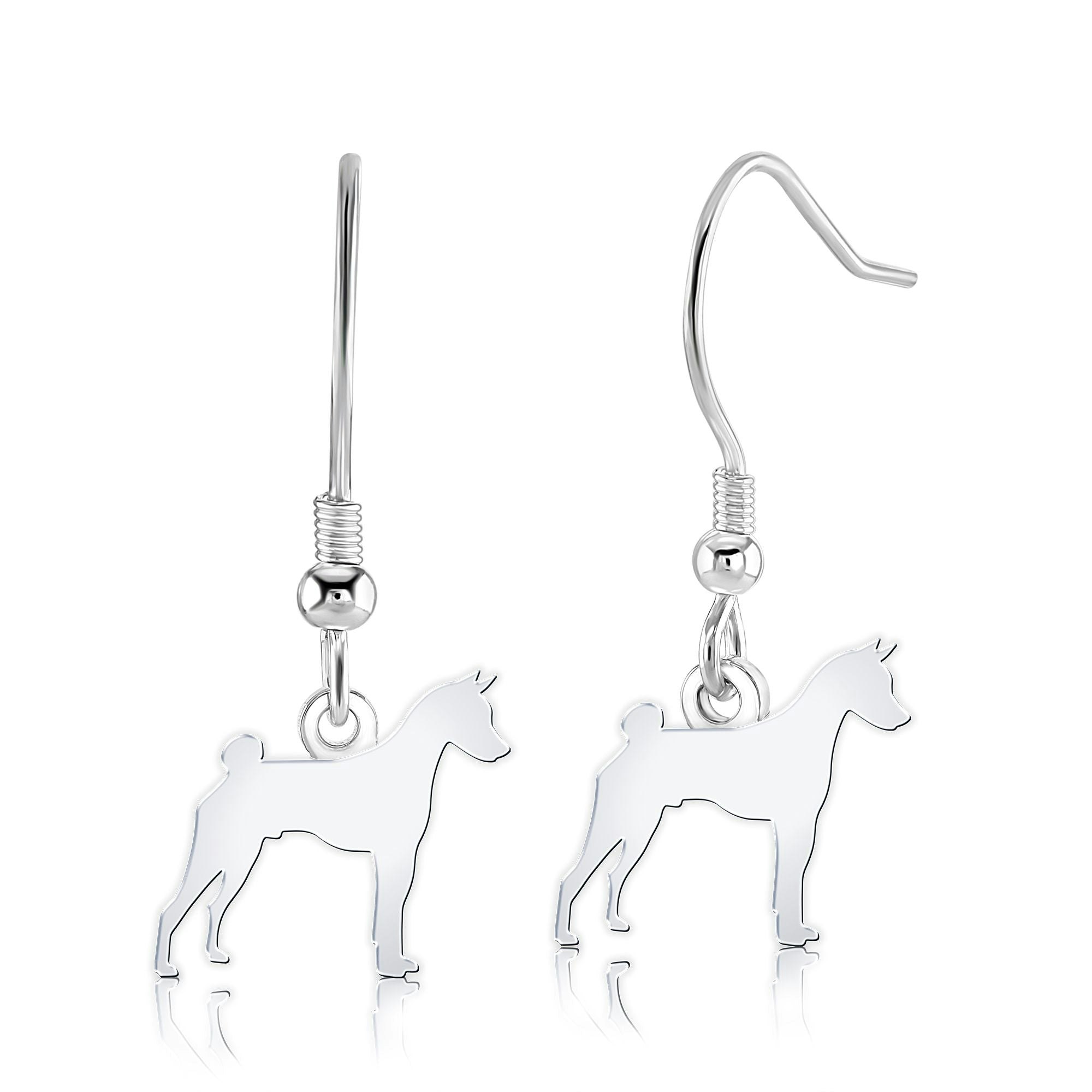 Mylee London Silver Basenji Silhouette Earrings - No - Hook
