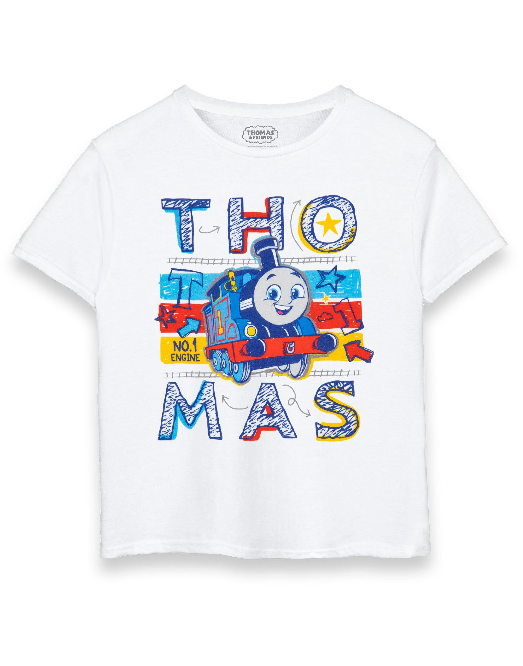 Vanilla Underground Boys White Thomas And Friends No 1 Engine Short Sleeved T-Shirt - 3-4 Years