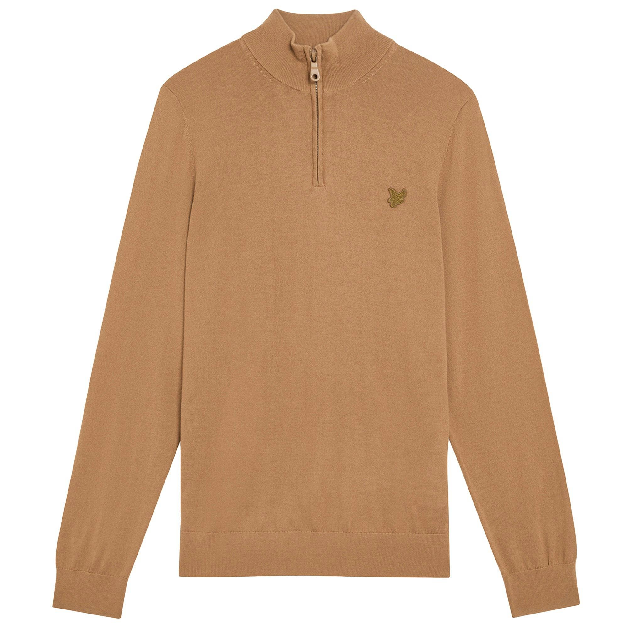 Lyle & Scott Tonal Merino Quarter Zip Jumper - Nomad - Medium