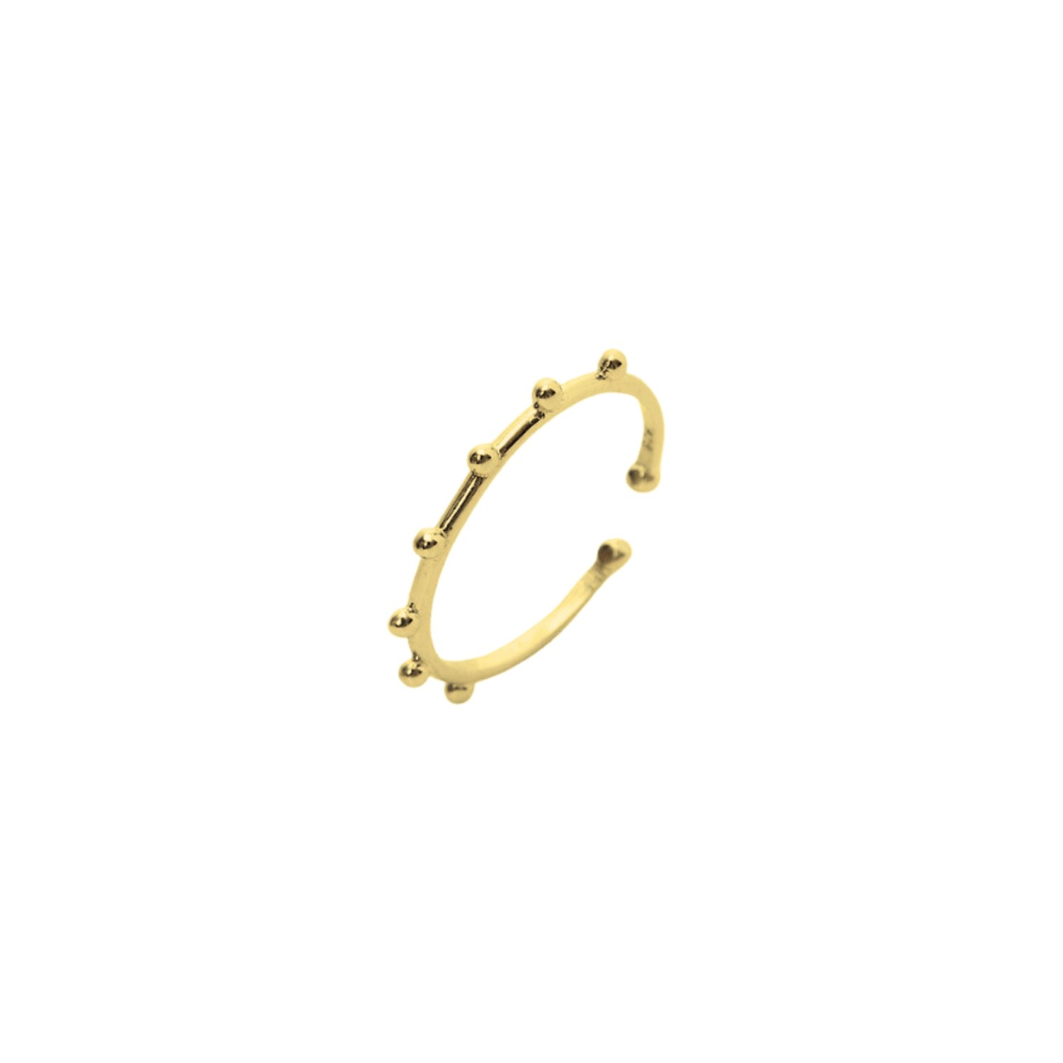 Spero London Silver/Gold Sterling Less Beaded Skinny Stacking Ring
