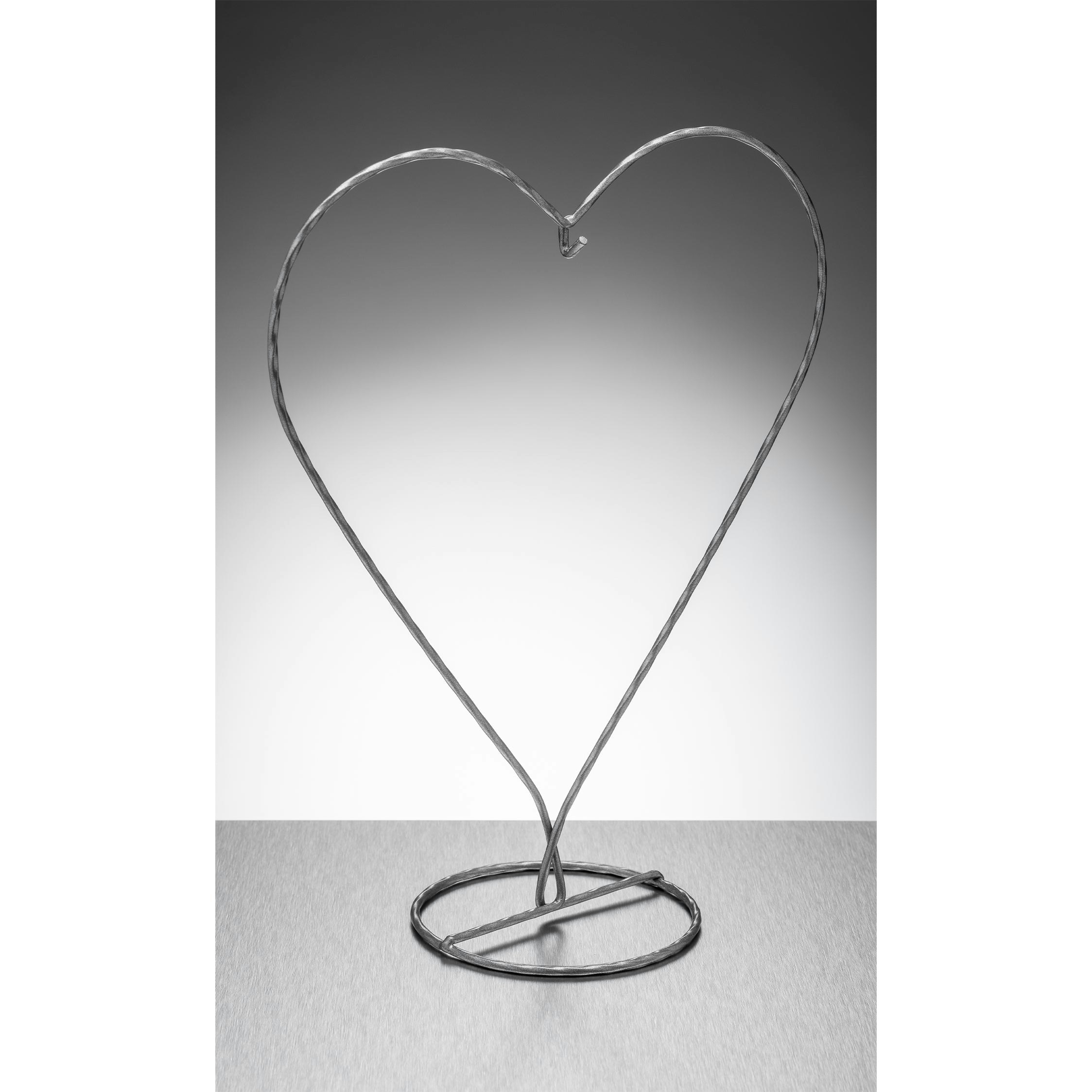 Rackhams Silver Heart Shaped Metal Ornament Stand