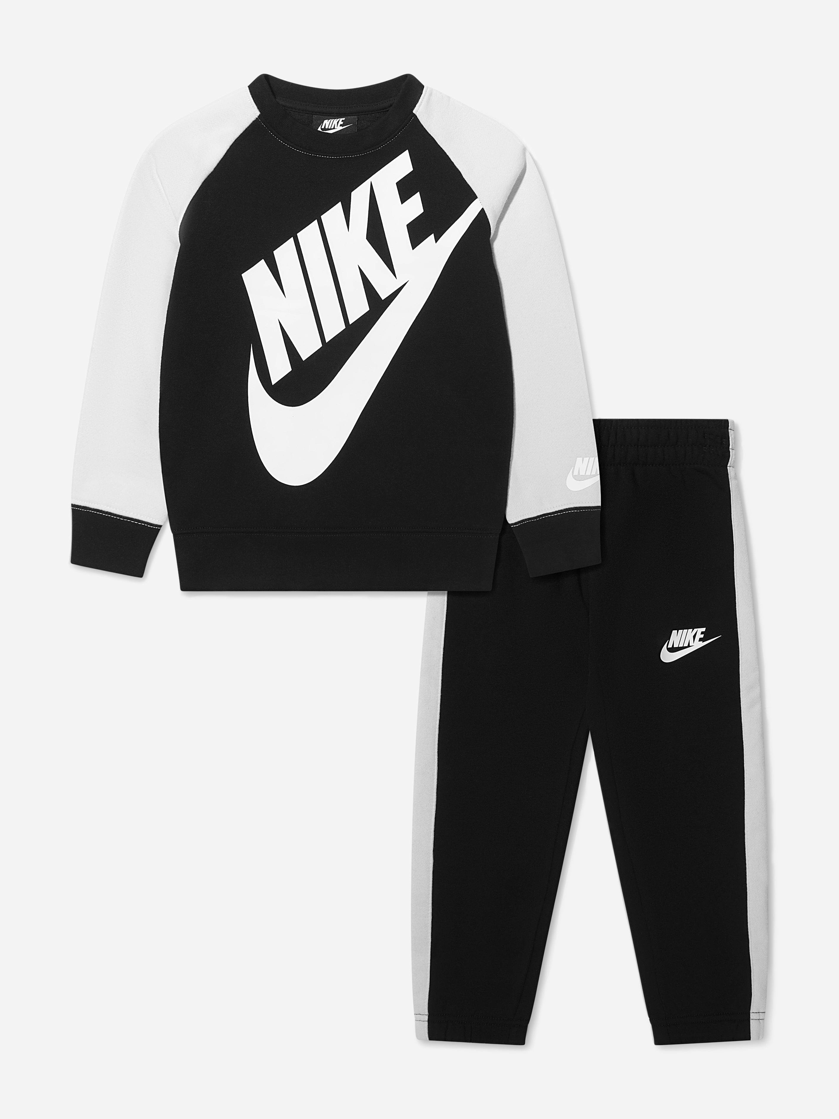 Nike Boys Black Oversized Futura Crew Tracksuit In - 24 Months