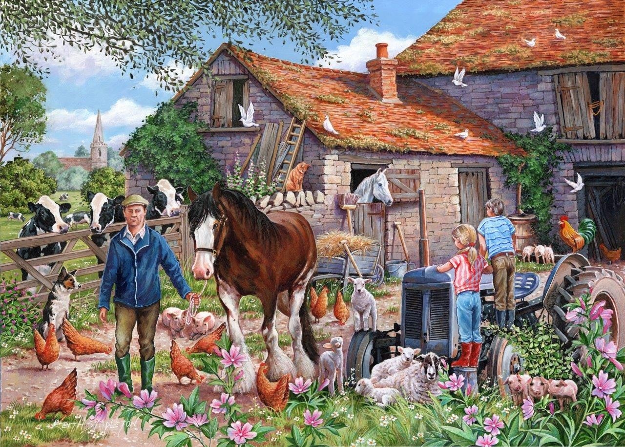 The House Of Puzzles Macdonalds Farm - Big 500 Piece Jigsaw Puzzle