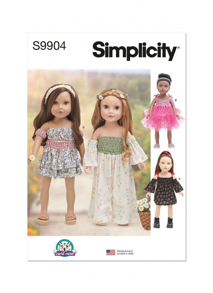 Simplicity Sewing Pattern 9904, Doll Clothes Os (One Size) - Intermediate - Os (One Size)