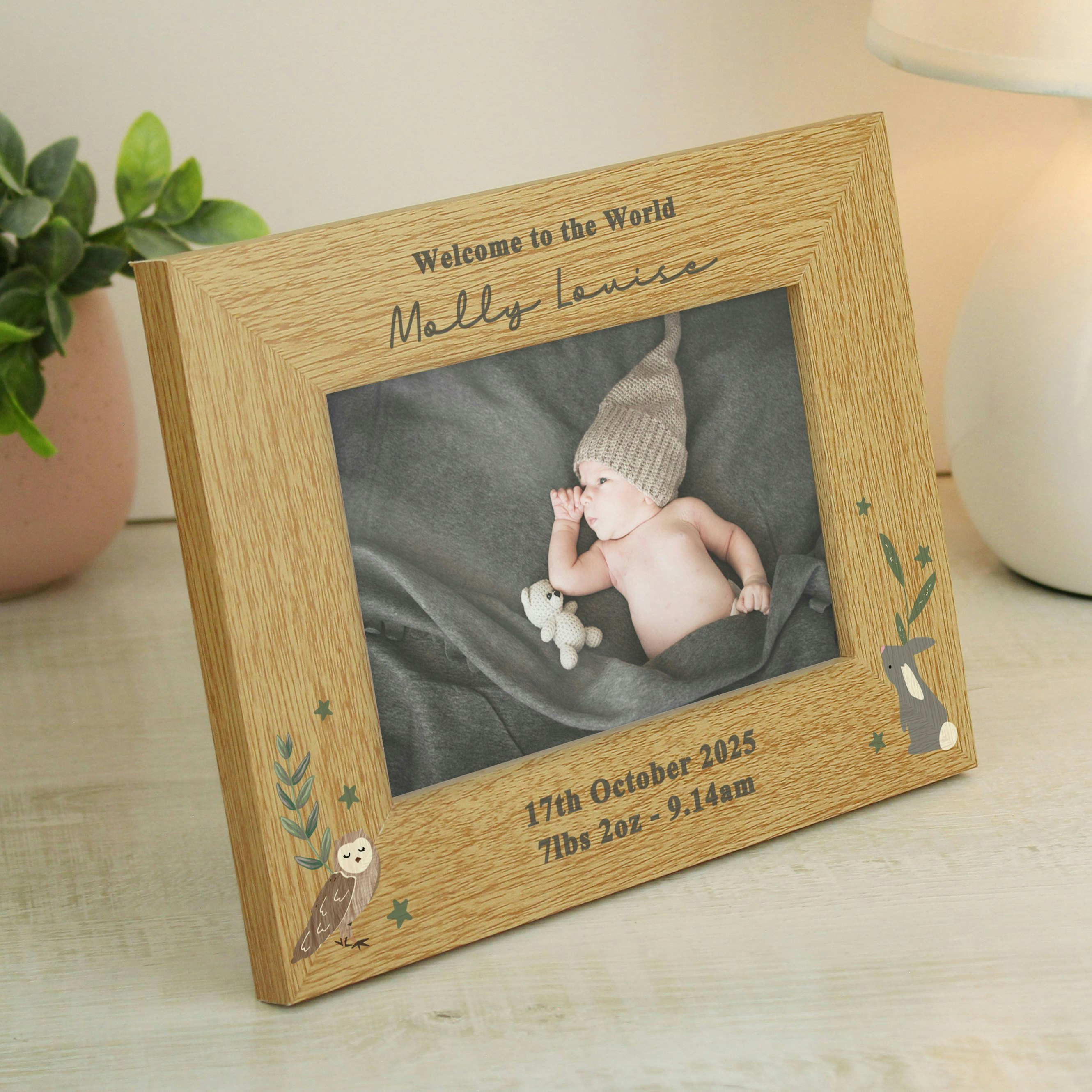 Personalised Memento Company Personalised Woodland Animals 6X4 Photo Frame
