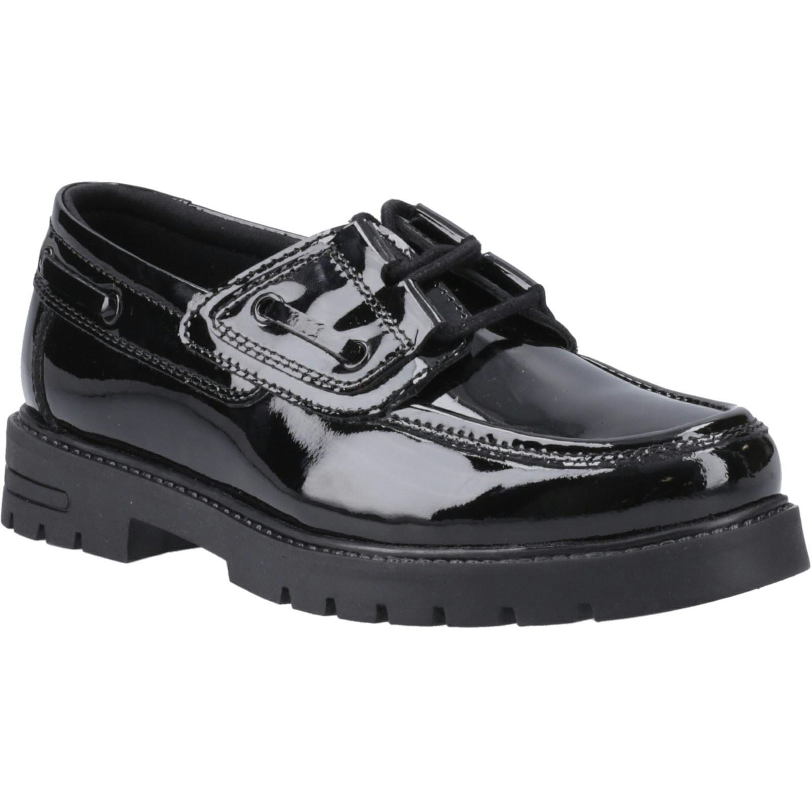 Hush Puppies Girls Black Lucy Leather 'S Boat Shoes - Size 7