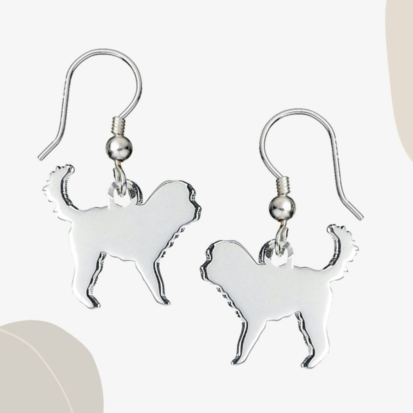 Mylee London Silver Cockapoo Silhouette Earrings - No - Hook