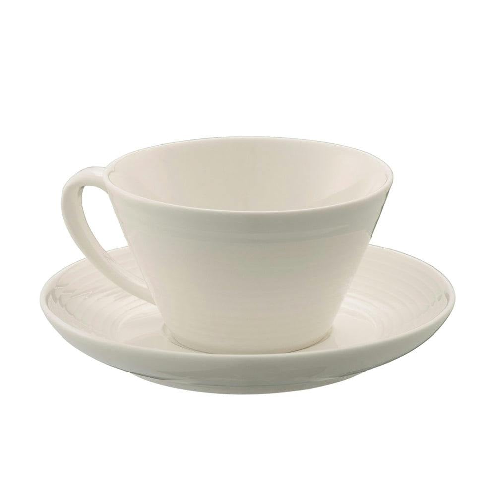 Belleek Living Ripple Tea Cup And Saucer Set Of 4