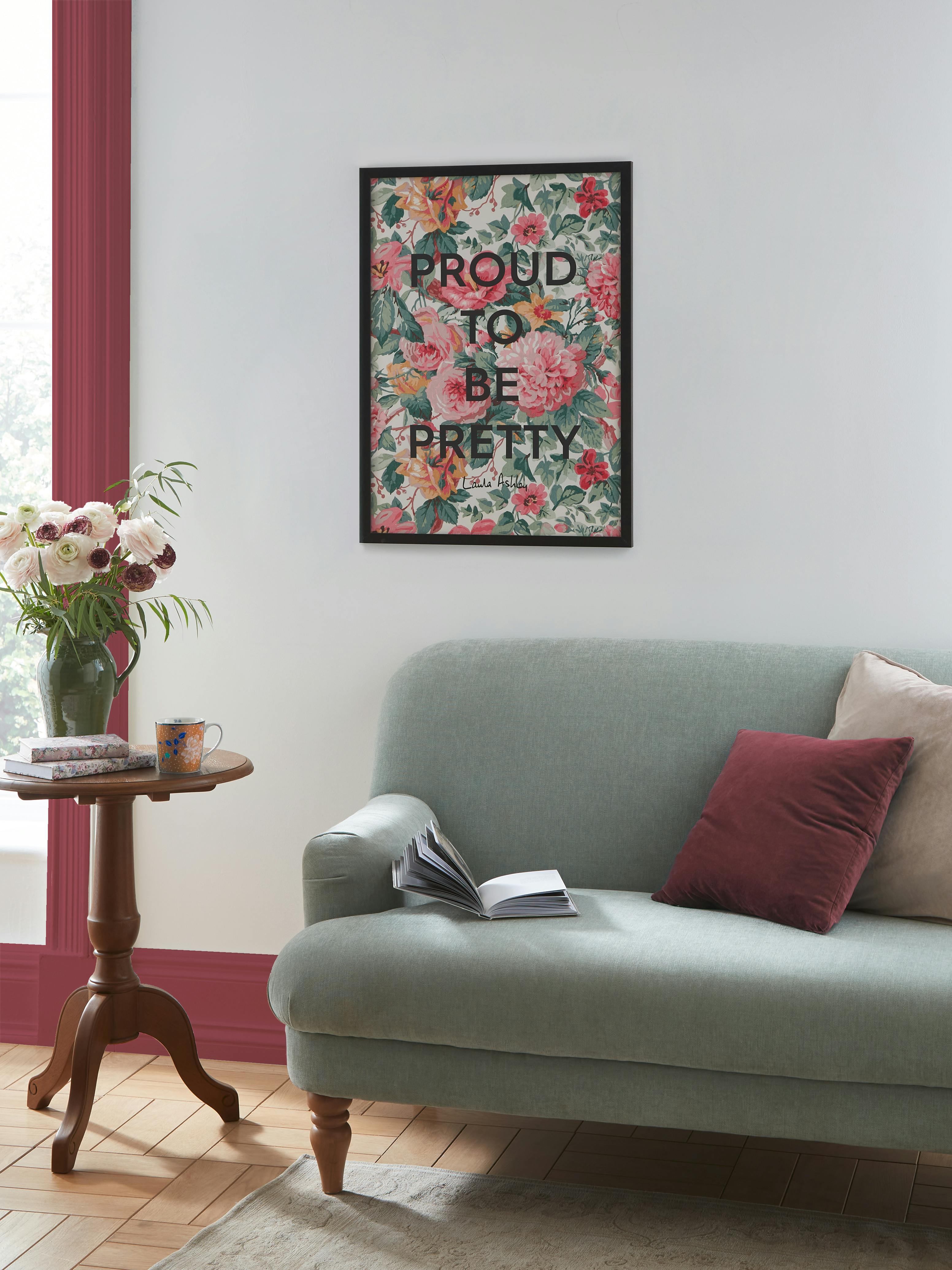 Laura Ashley Black Aveline Slogan Print In A Frame - 40X50