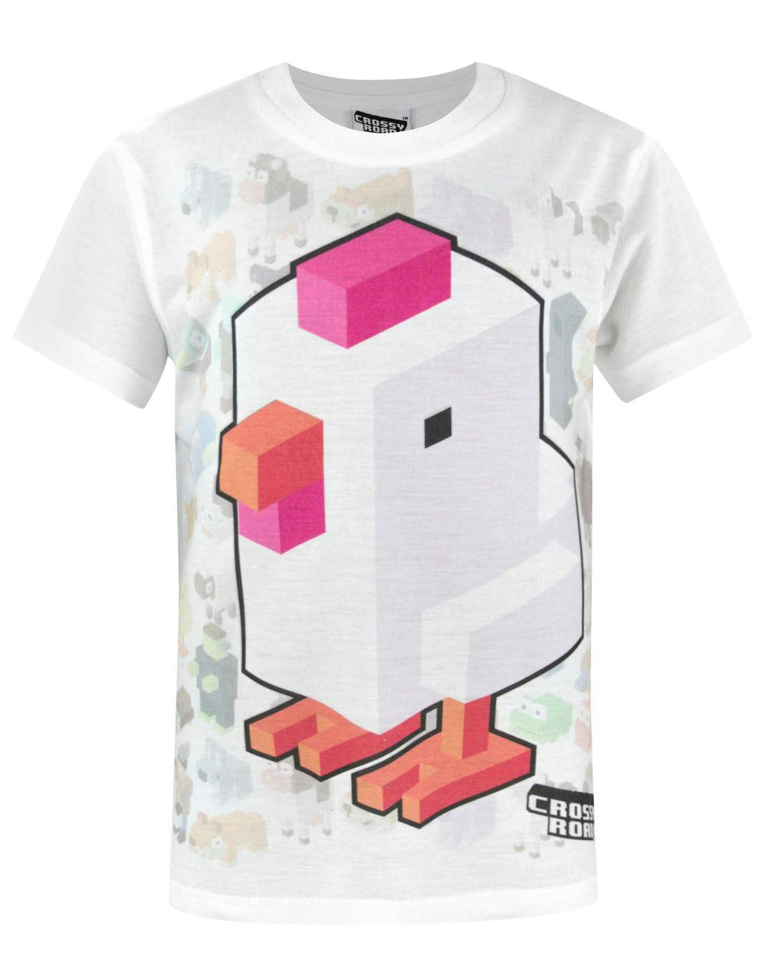 Vanilla Underground Boys White Crossy Road Sublimation Short Sleeved T-Shirt - 5-6 Years