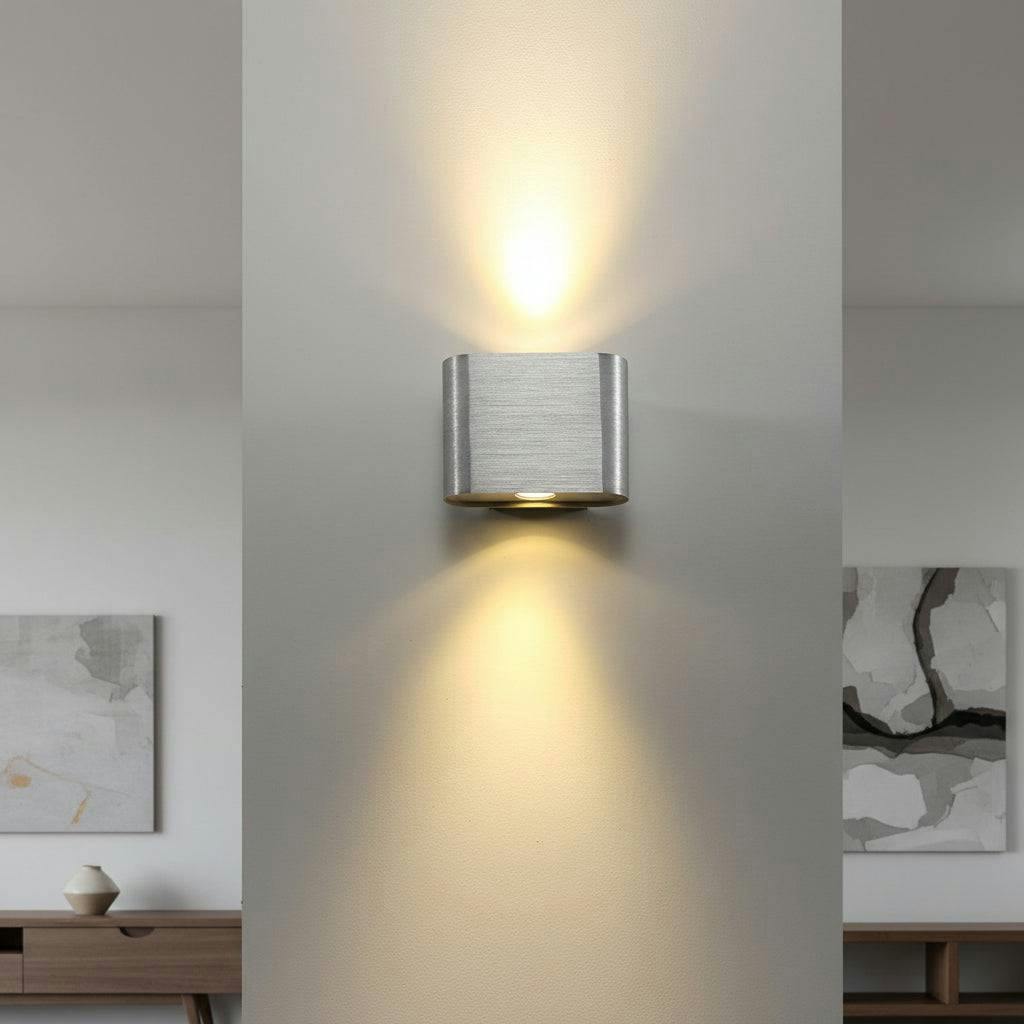 Ultra Beam Lighting Light/White Ultra Beam Ing Beam 2 Watt Brushed Aluminium Up Down Indoor Wall Sconce