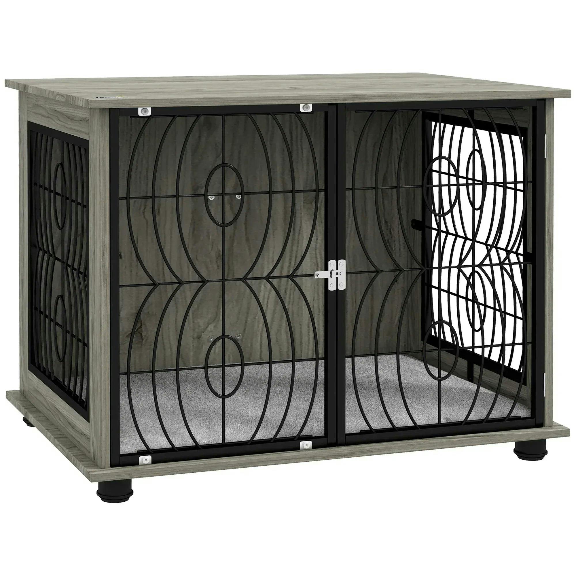 Pawhut Dog Crate Furniture End Table With Cushion For Medium Dogs - Medium - Image 6
