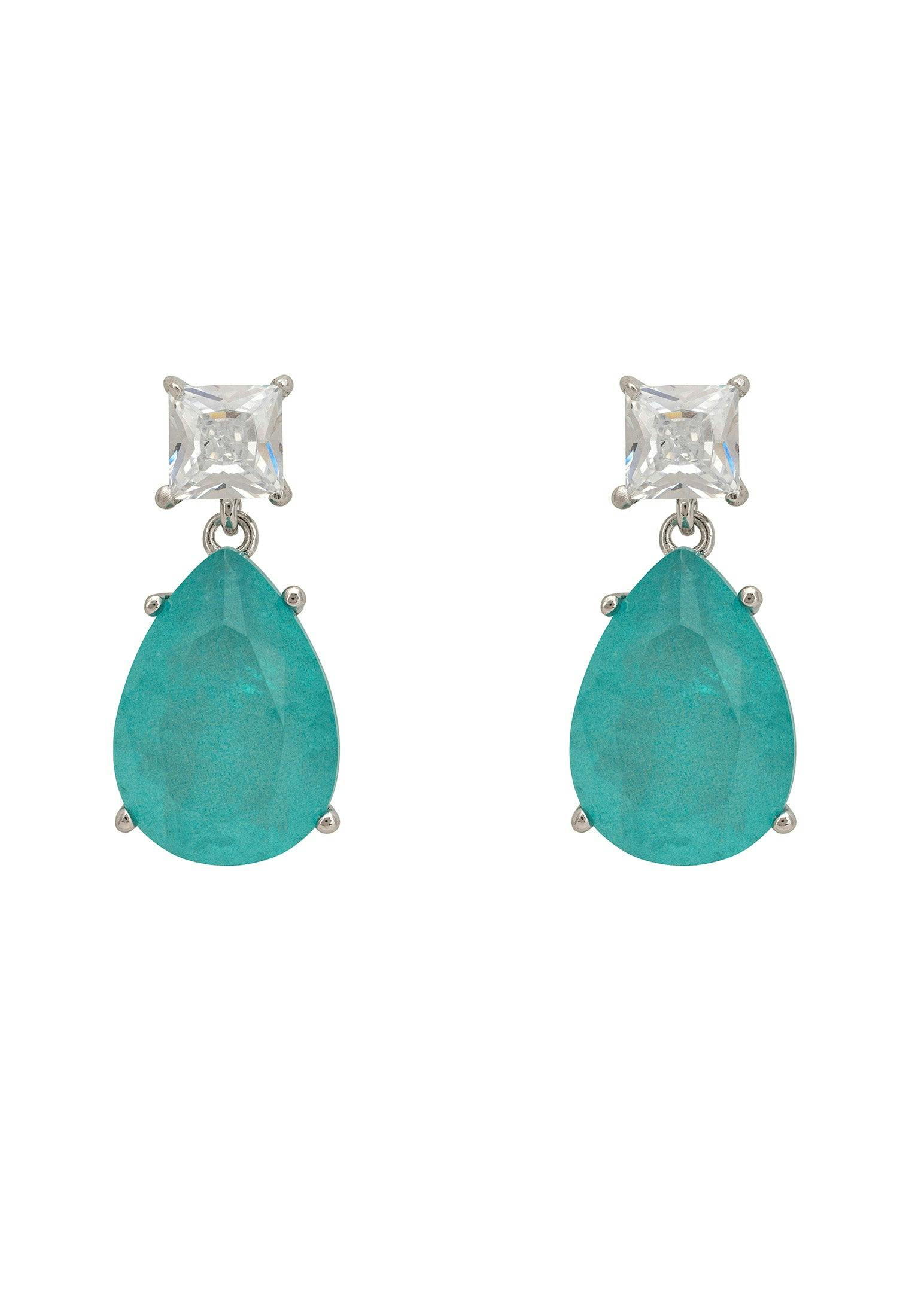 Latelita Silver Rosa Paraiba Tourmaline Drop Earrings